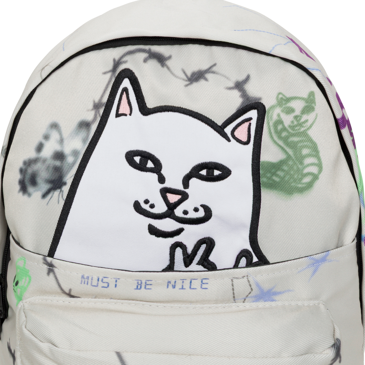 RIPNDIP Goosebumps Velcro Backpack (Bone)
