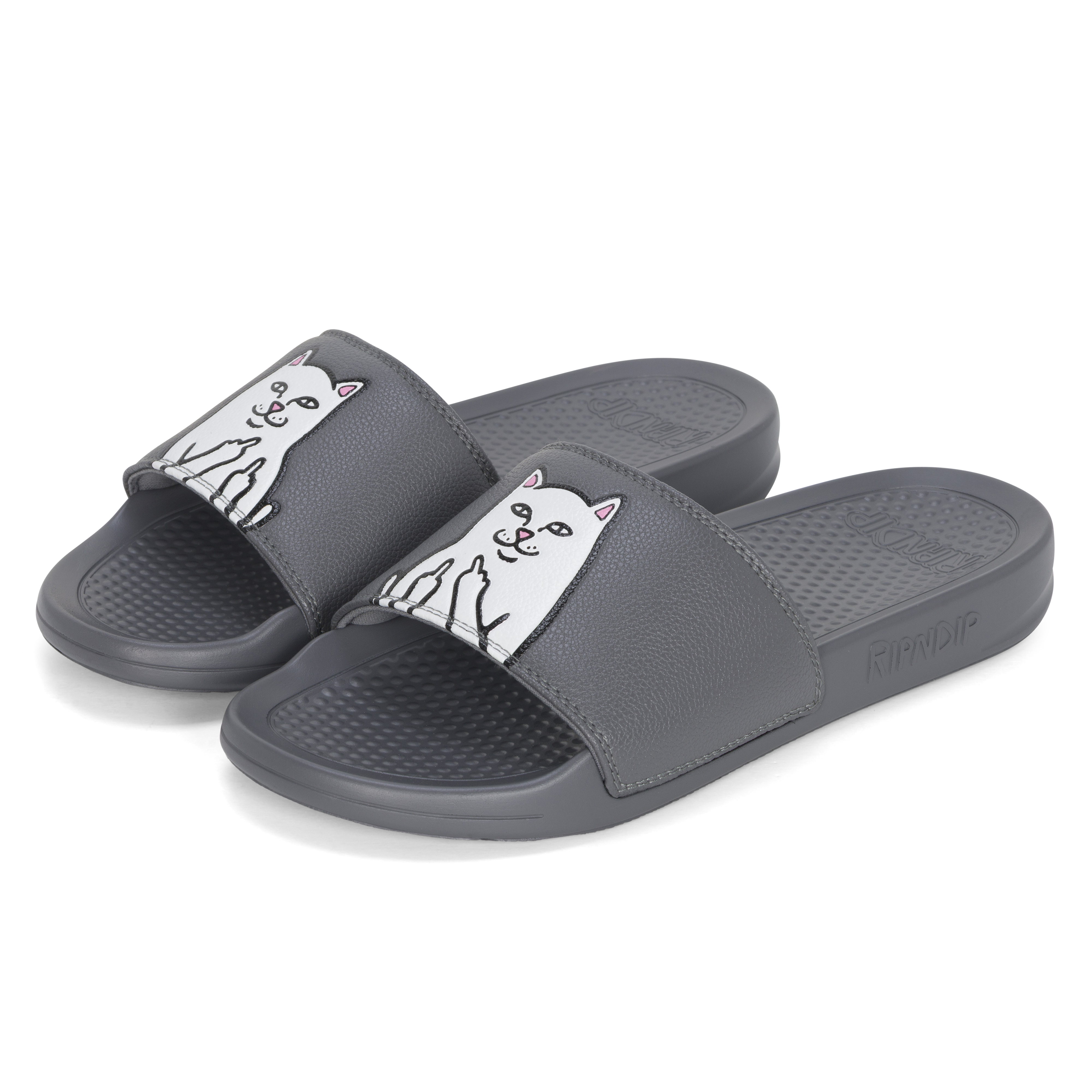 RIPNDIP Lord Nermal Slides  (Charcoal)