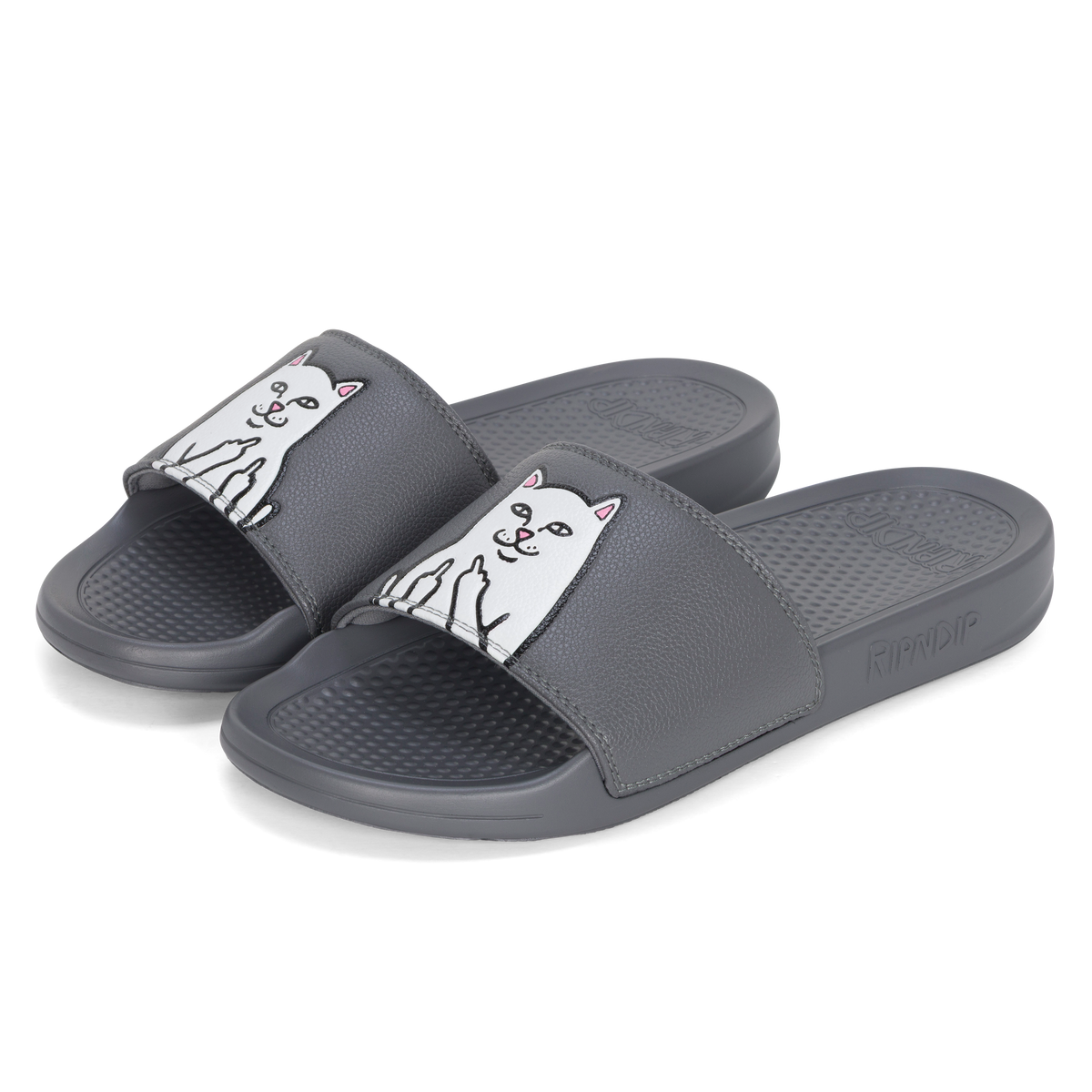 RIPNDIP Lord Nermal Slides  (Charcoal)