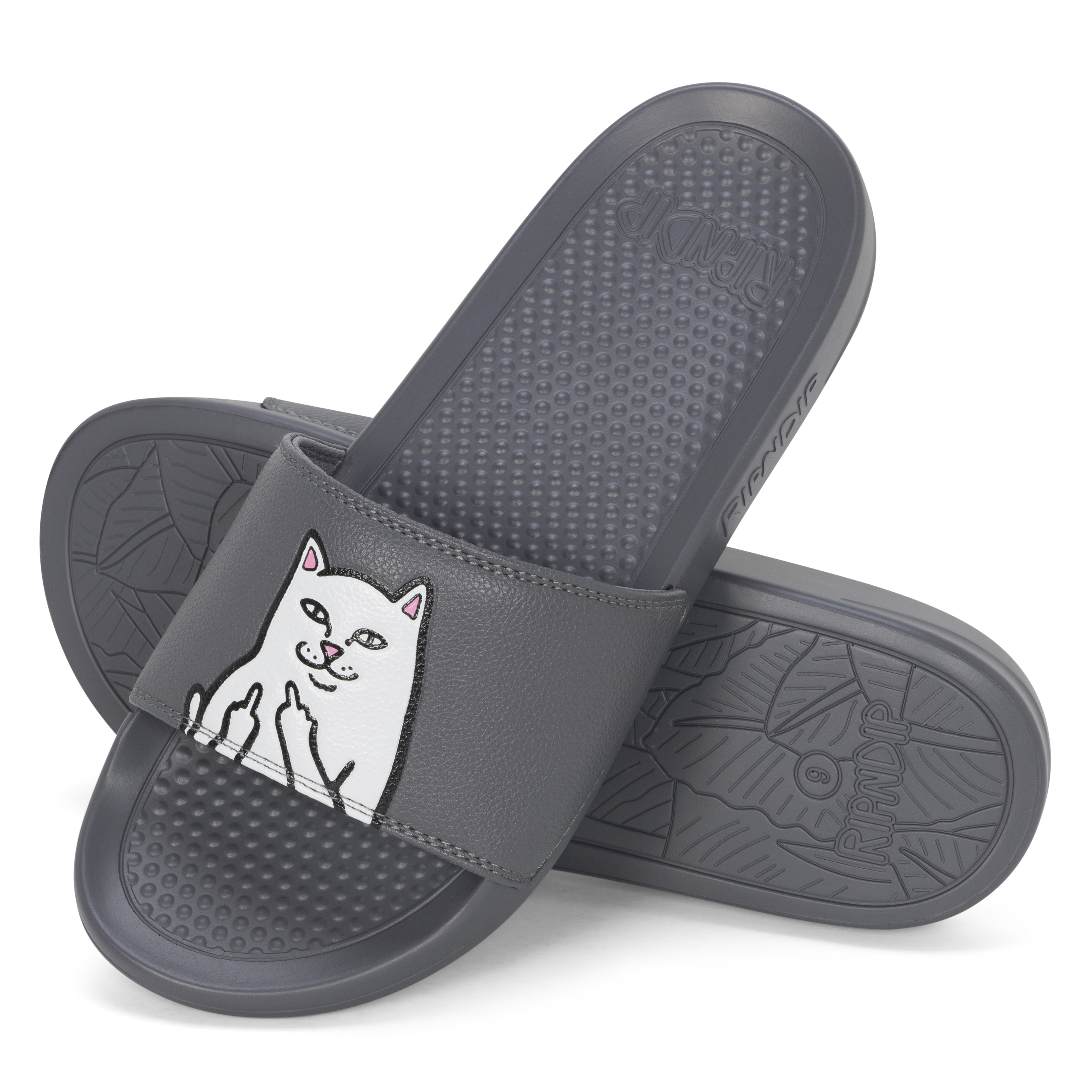 RIPNDIP Lord Nermal Slides  (Charcoal)