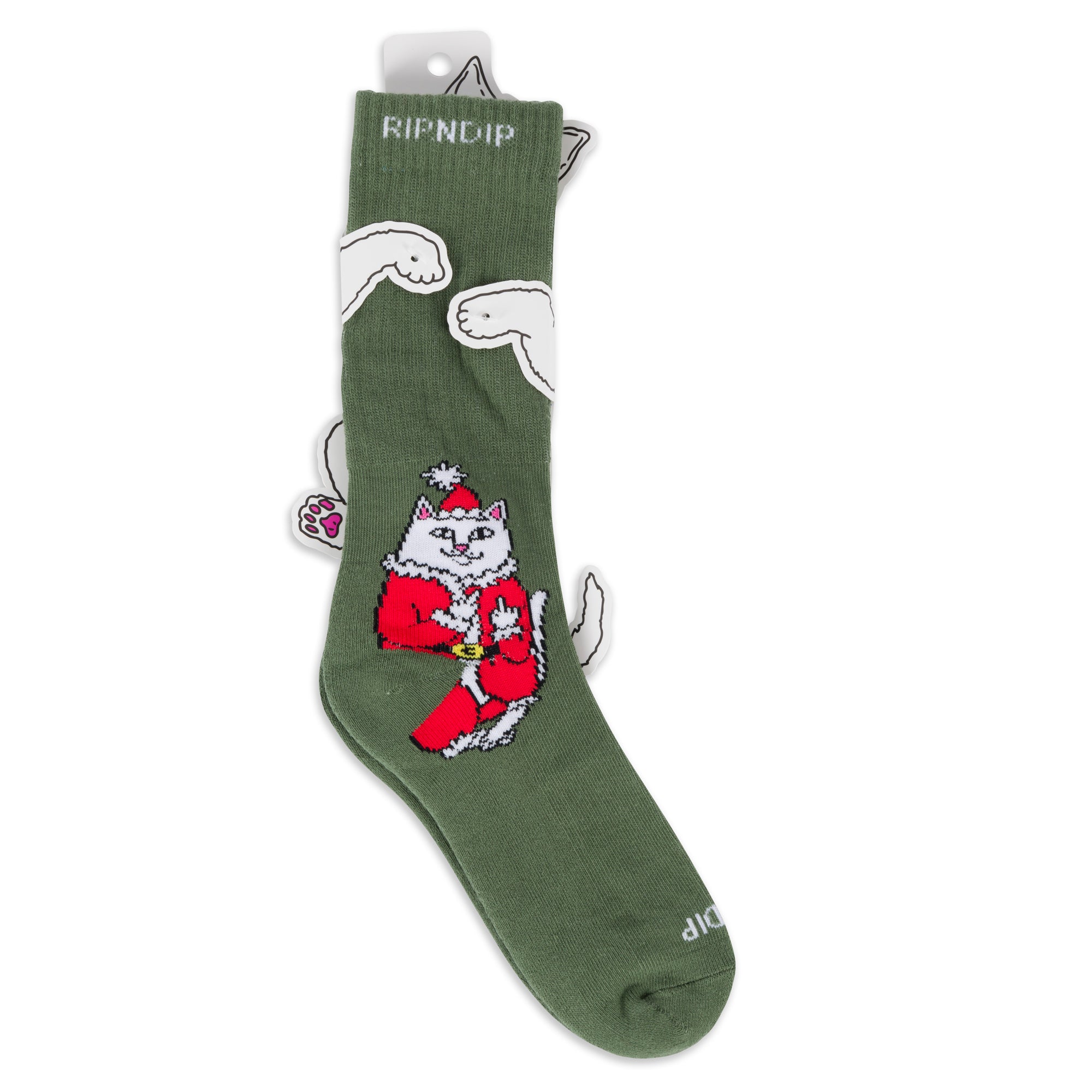RIPNDIP Lord Santa Socks (Olive)