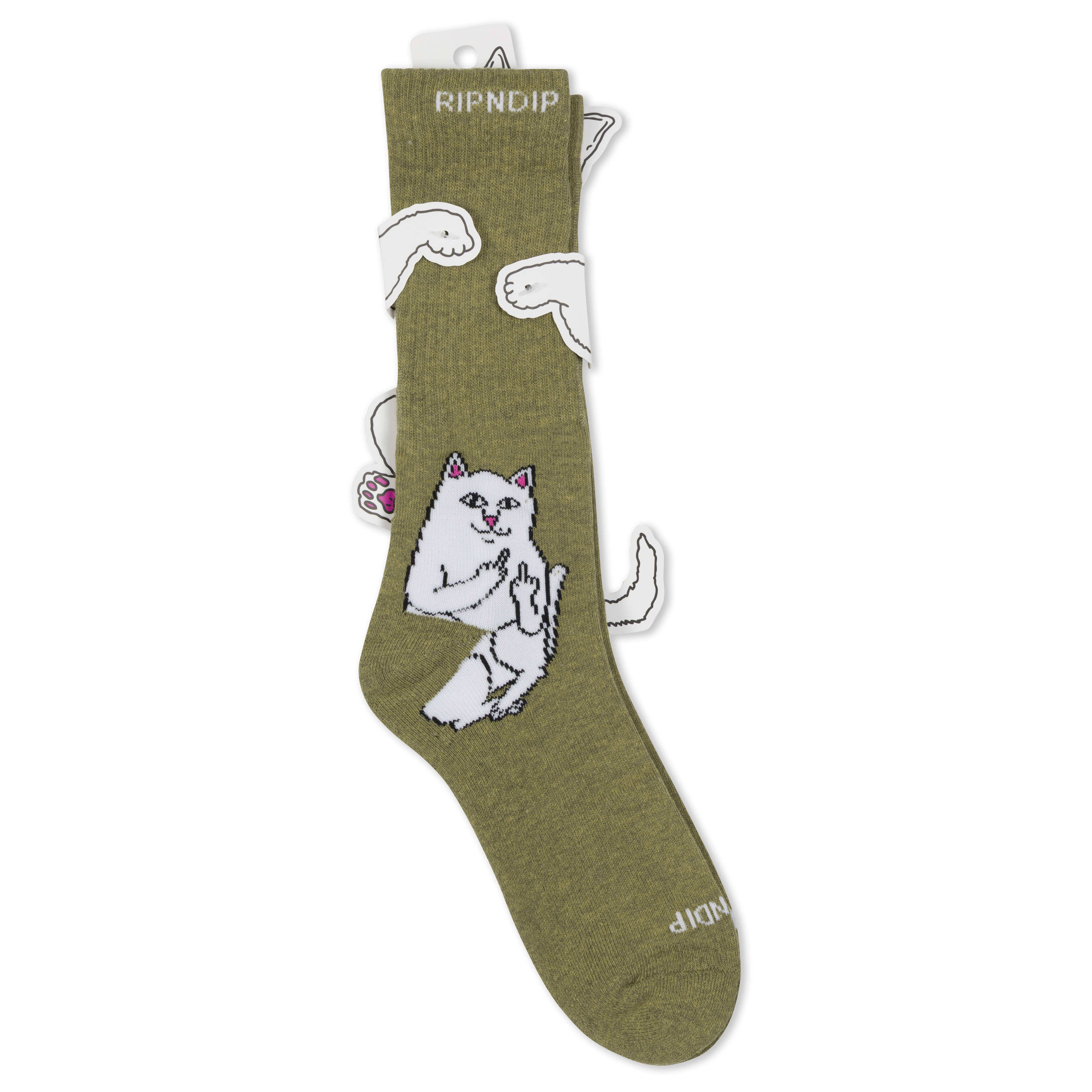 RIPNDIP Lord Nermal Socks (Olive)