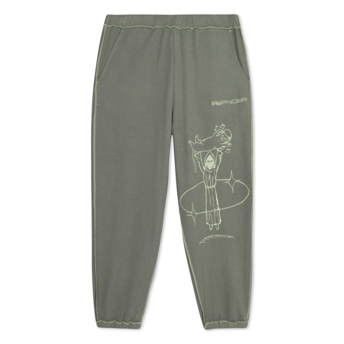 RIPNDIP Saturn Reverse Stitch Sweatpants (Steel Grey)