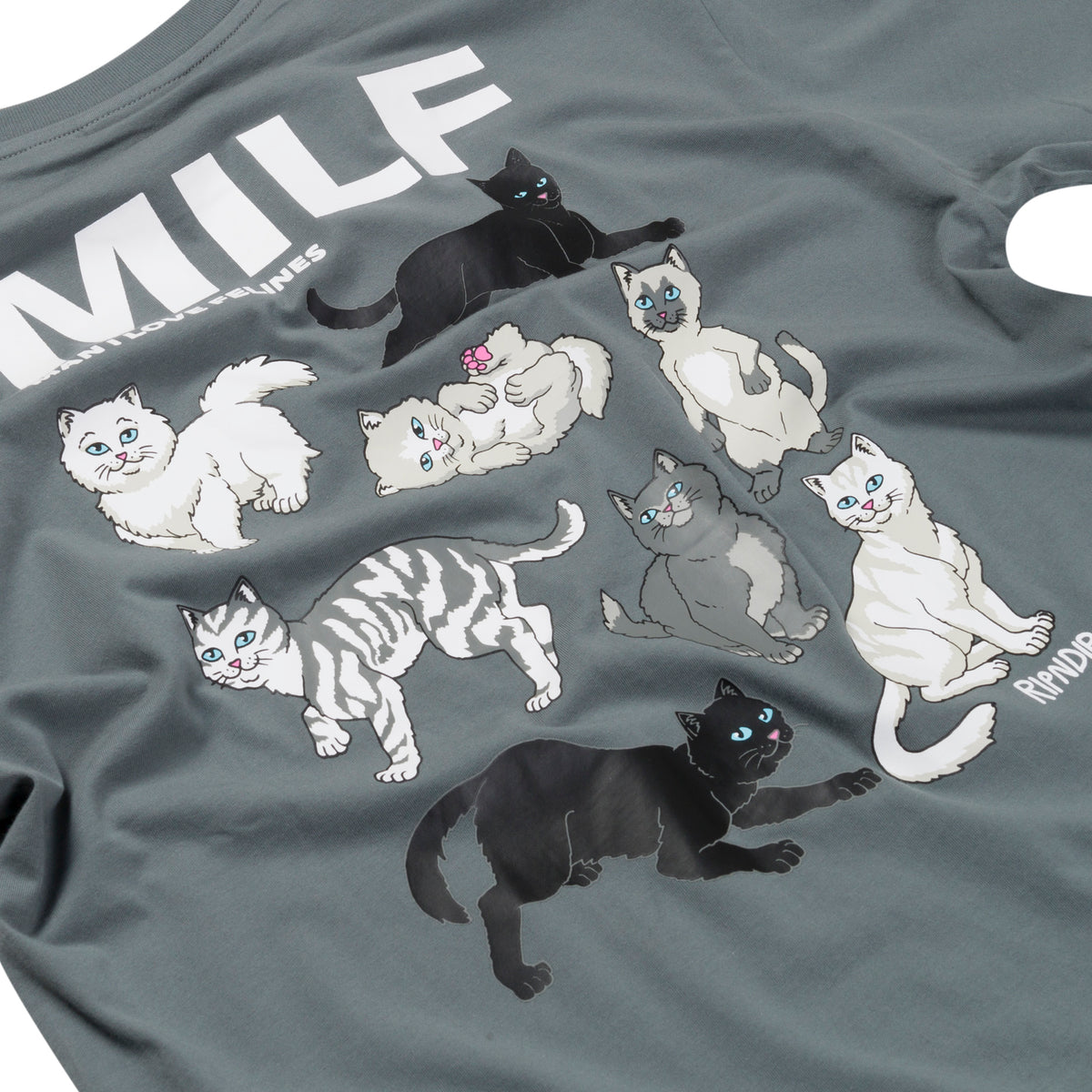 RIPNDIP Man I Love Felines Tee (Charcoal)
