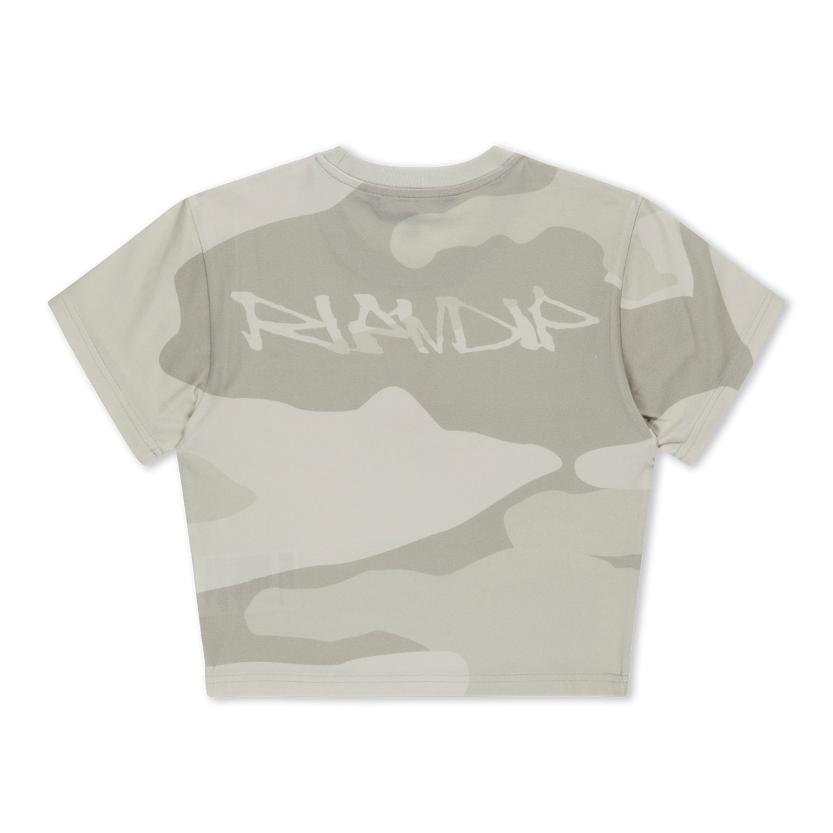 RIPNDIP Devil Alien Cropped Baby Tee (Bone Graffiti Camo)