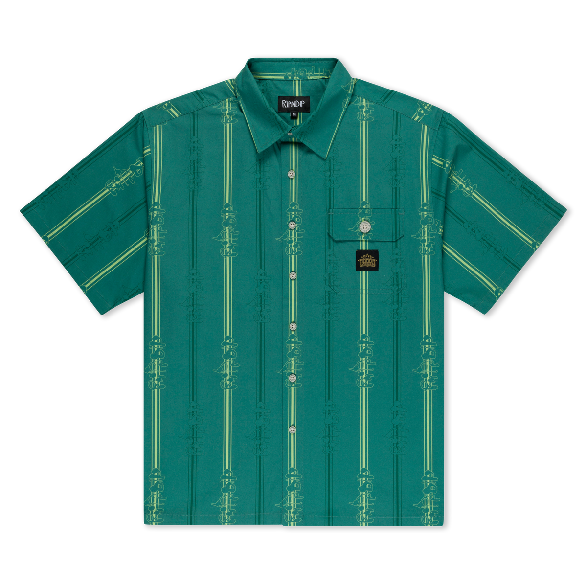 RIPNDIP Melted Striped Button Up (Teal)