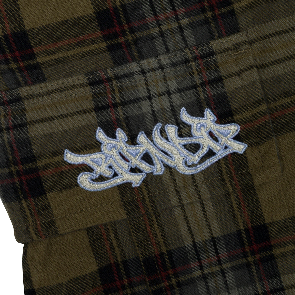 RIPNDIP Hansen Wide Fit Cargo Shorts (Olive Plaid)