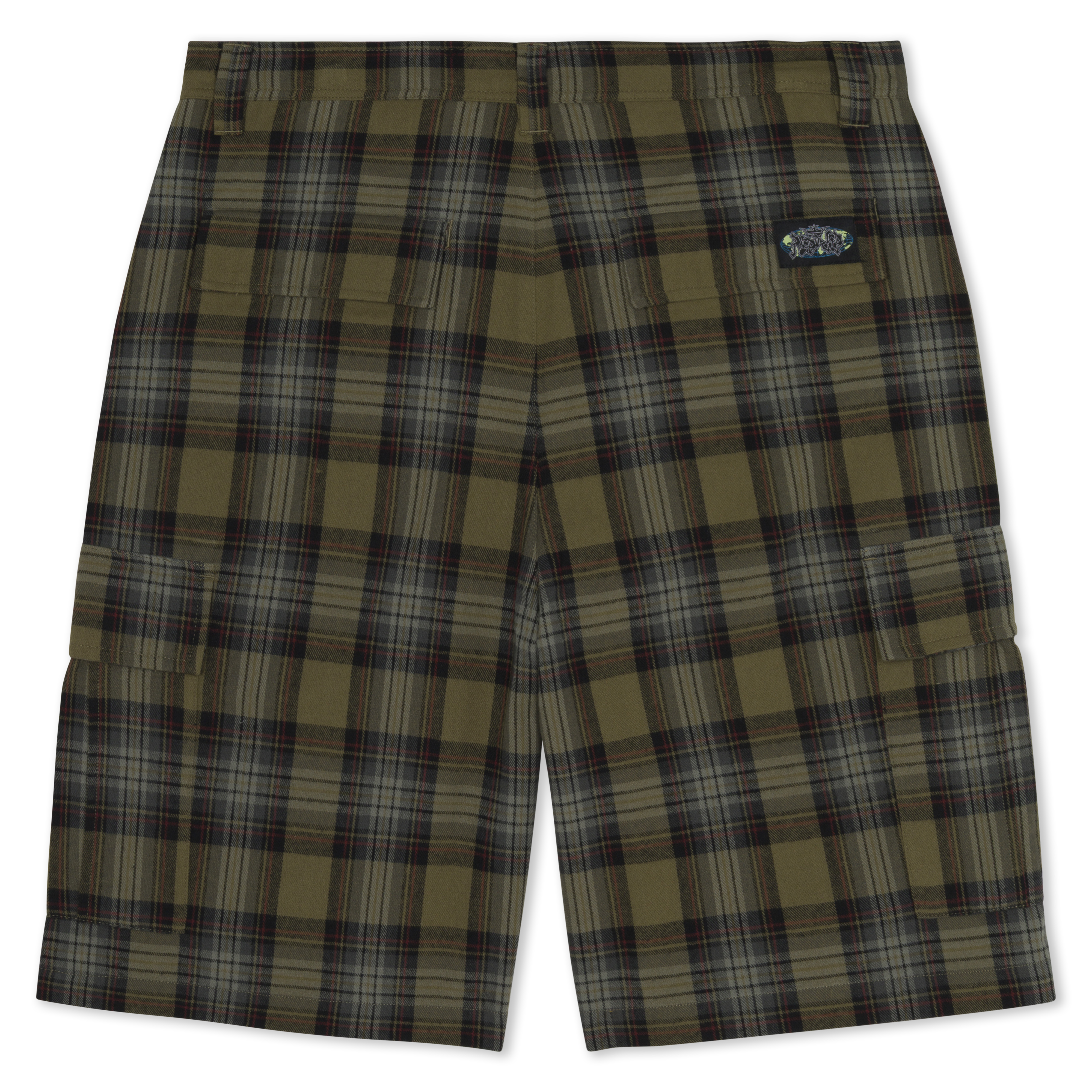 RIPNDIP Hansen Wide Fit Cargo Shorts (Olive Plaid)