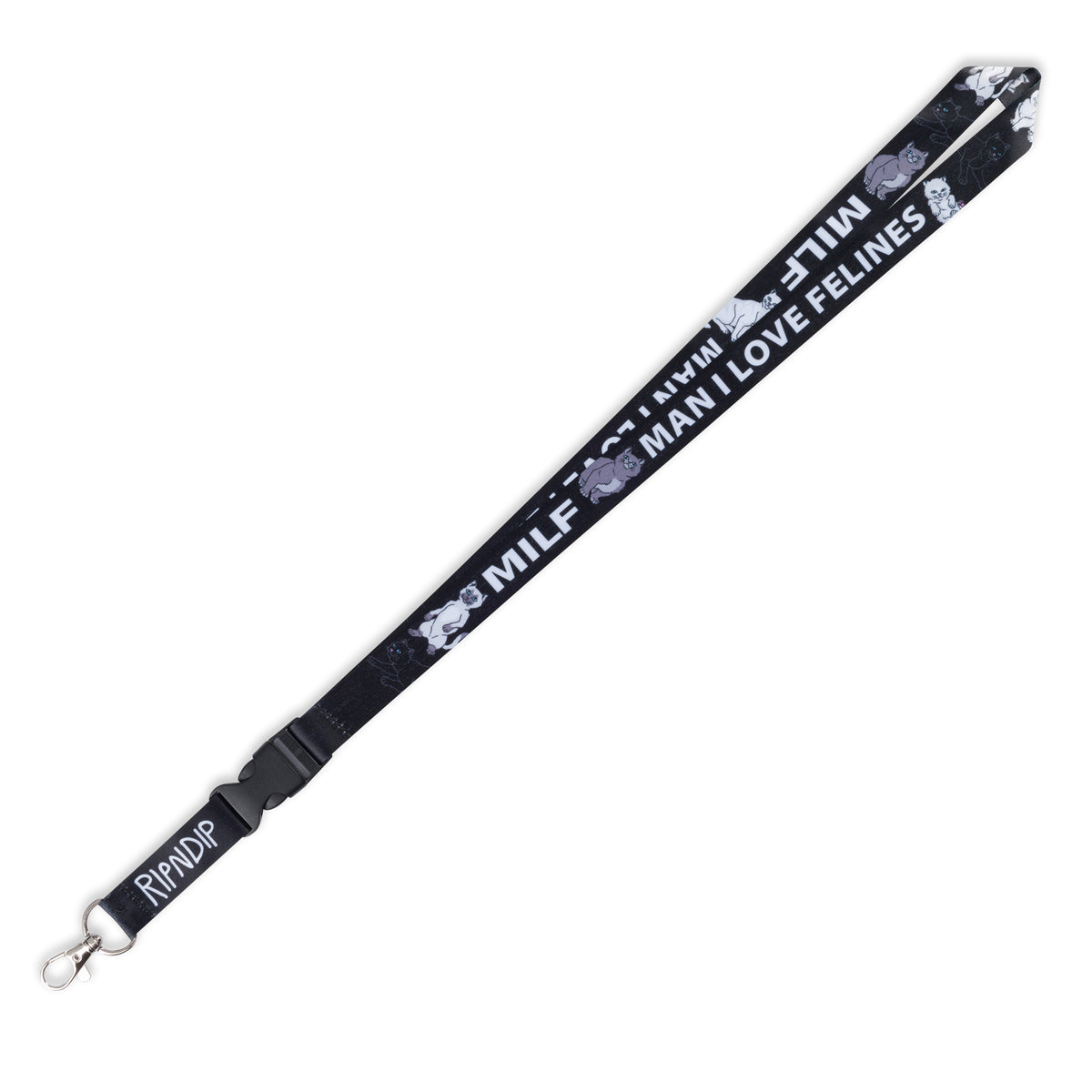 RIPNDIP Man I Love Felines Lanyard (Black)