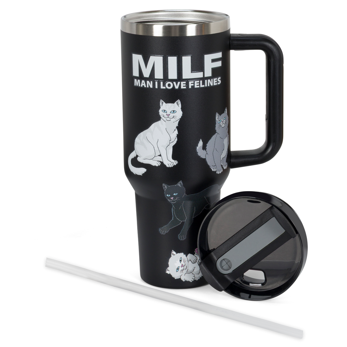 RIPNDIP Man I Love Felines Big Ol Cup Tumbler (Black)