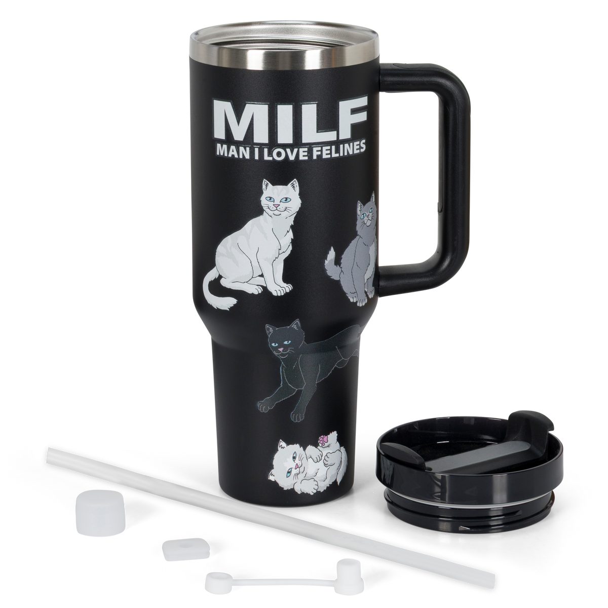 RIPNDIP Man I Love Felines Big Ol Cup Tumbler (Black)