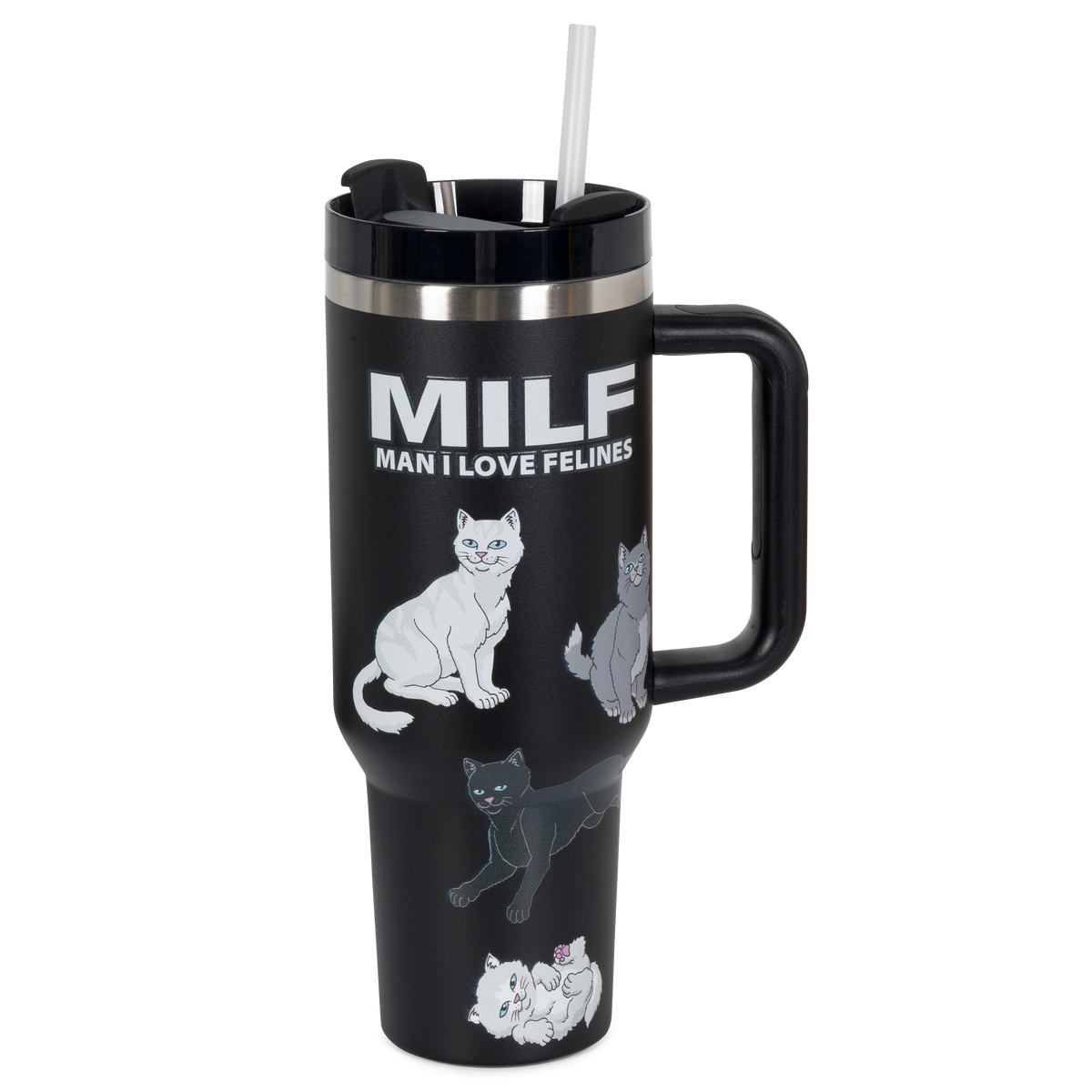 RIPNDIP Man I Love Felines Big Ol Cup Tumbler (Black)