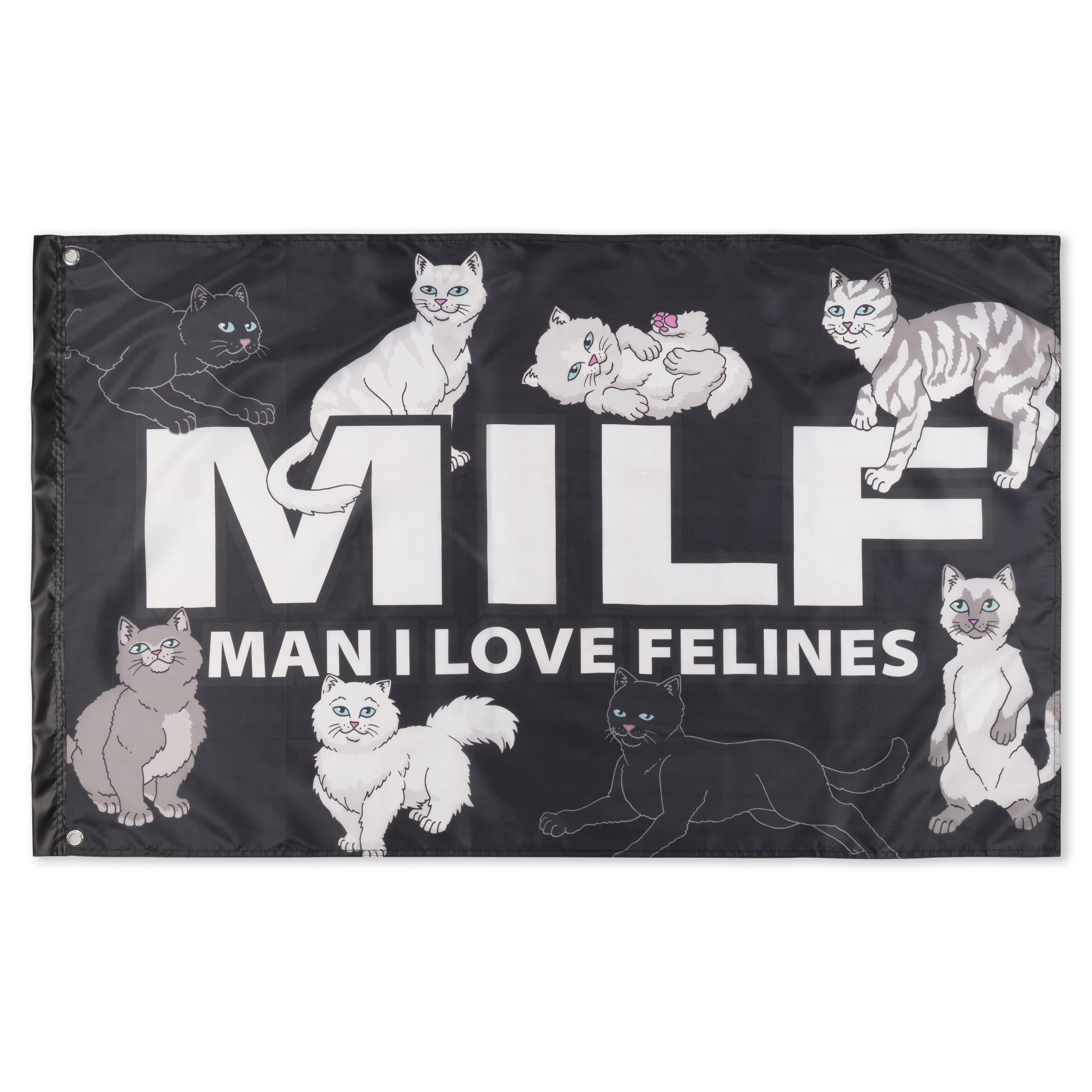 RIPNDIP Man I Love Felines Flag (Black)