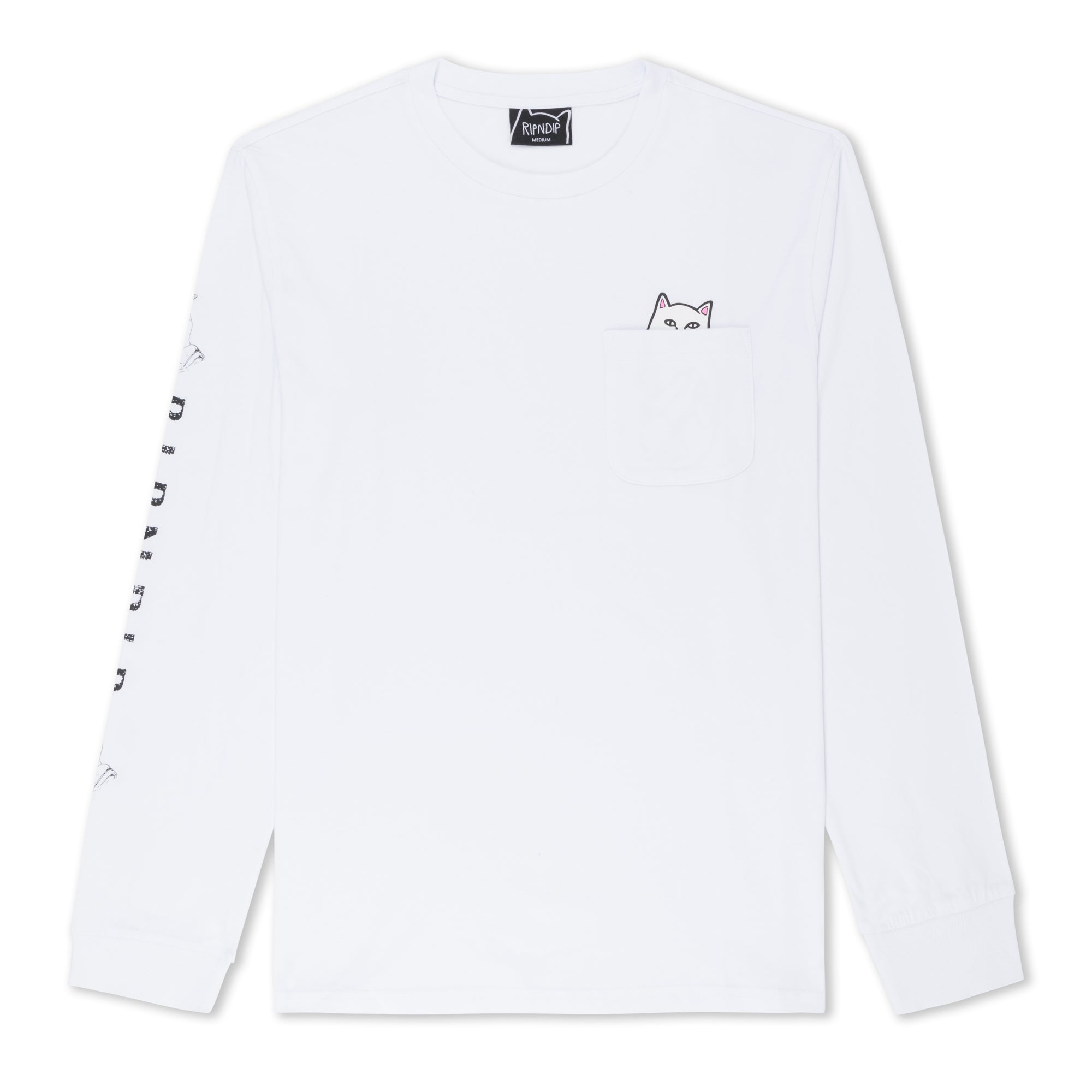RIPNDIP Lord Nermal L/S Pocket Tee (White)