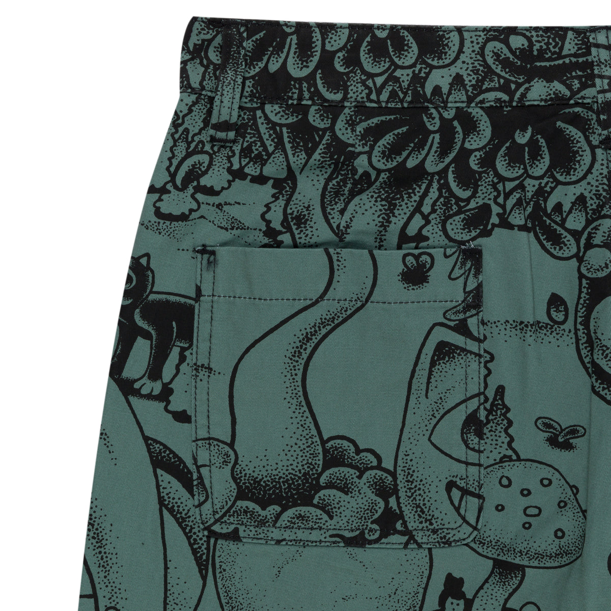 RIPNDIP Dark Twisted Fantasy Twill Shorts (Olive/Black)