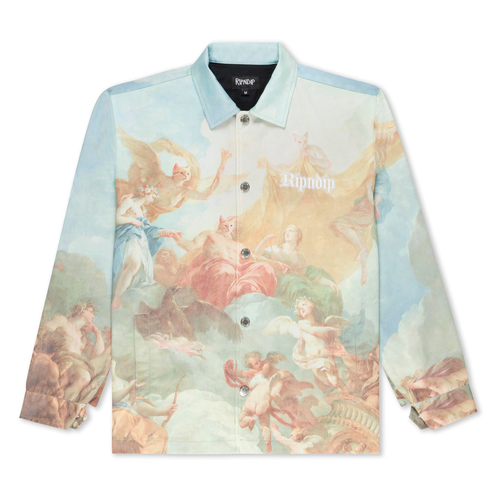 HEAVENS WAITING BUTTON UP JACKETリップンディップ Heavens Waiting Button Up Jacket (Multi) – RIPNDIP