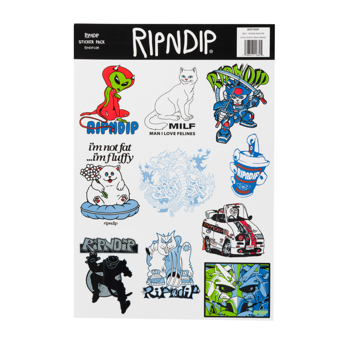 RIPNDIP Claws Sticker Sheet (Multi)
