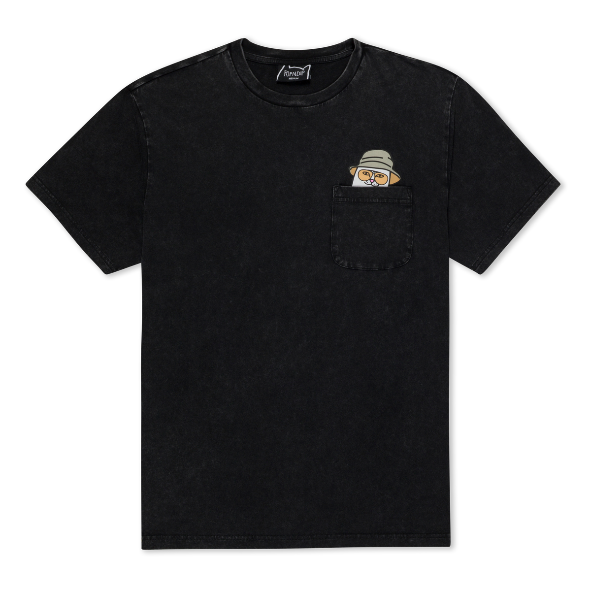 RIPNDIP Nermal S Thompson Pocket Tee (Black Mineral Wash)