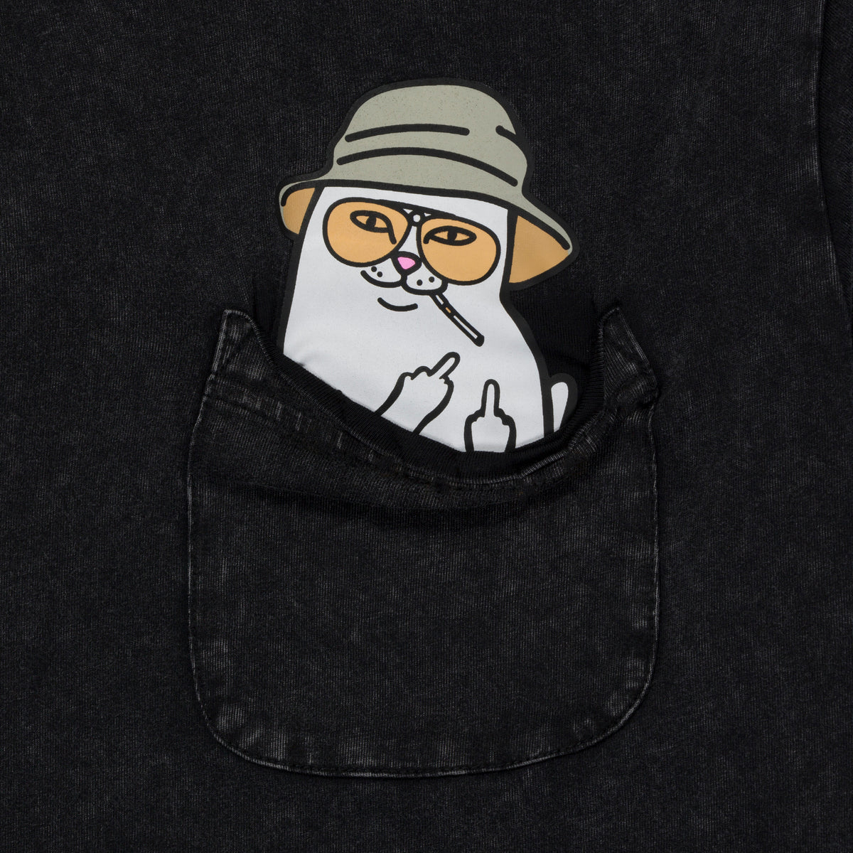 RIPNDIP Nermal S Thompson Pocket Tee (Black Mineral Wash)
