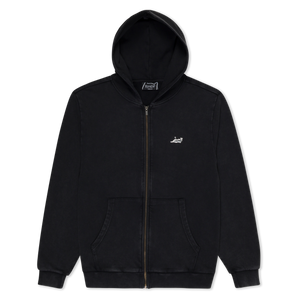 Castanza Zip Up Hoodie (Black Vintage Wash)