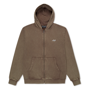 Castanza Zip Up Hoodie (Brown Vintage Wash)