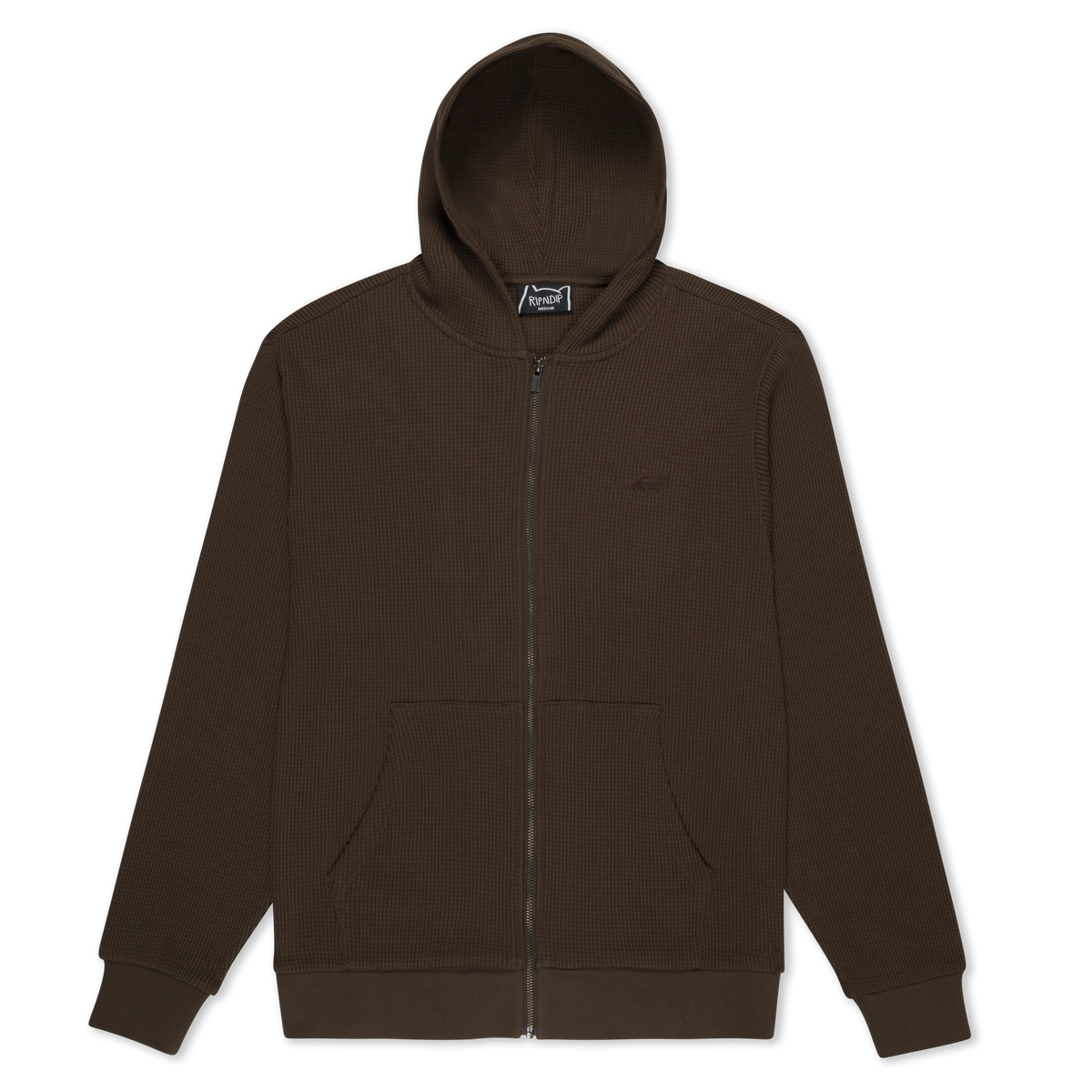 RIPNDIP Castanza Waffle Knit Zip Up Hoodie (Brown)