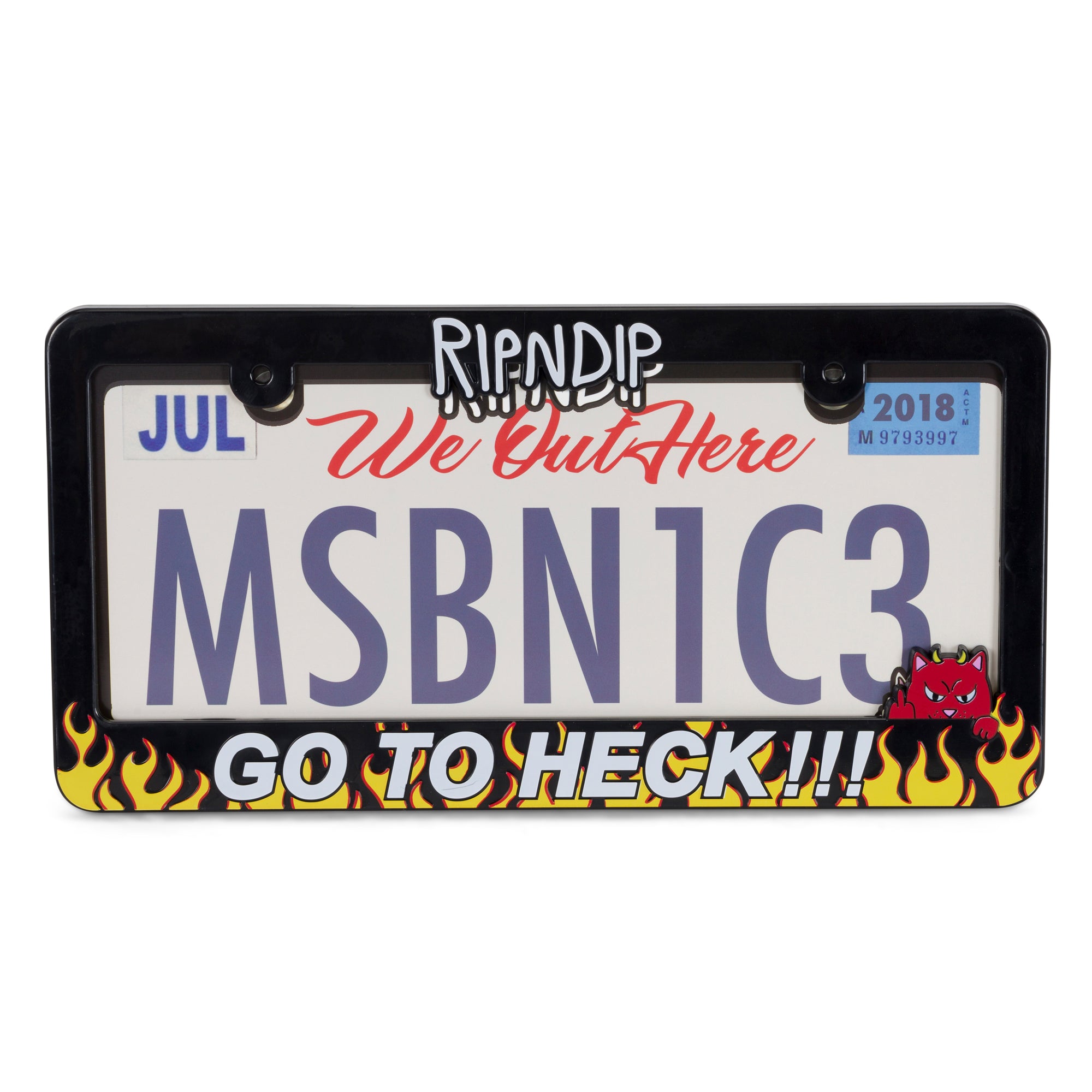 RIPNDIP Go To Heck License Plate (Black)