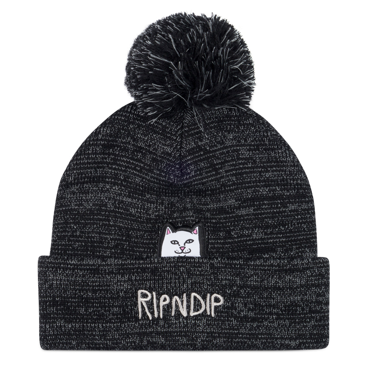 RIPNDIP Lord Nermal Pom Beanie (Black/Charcoal)