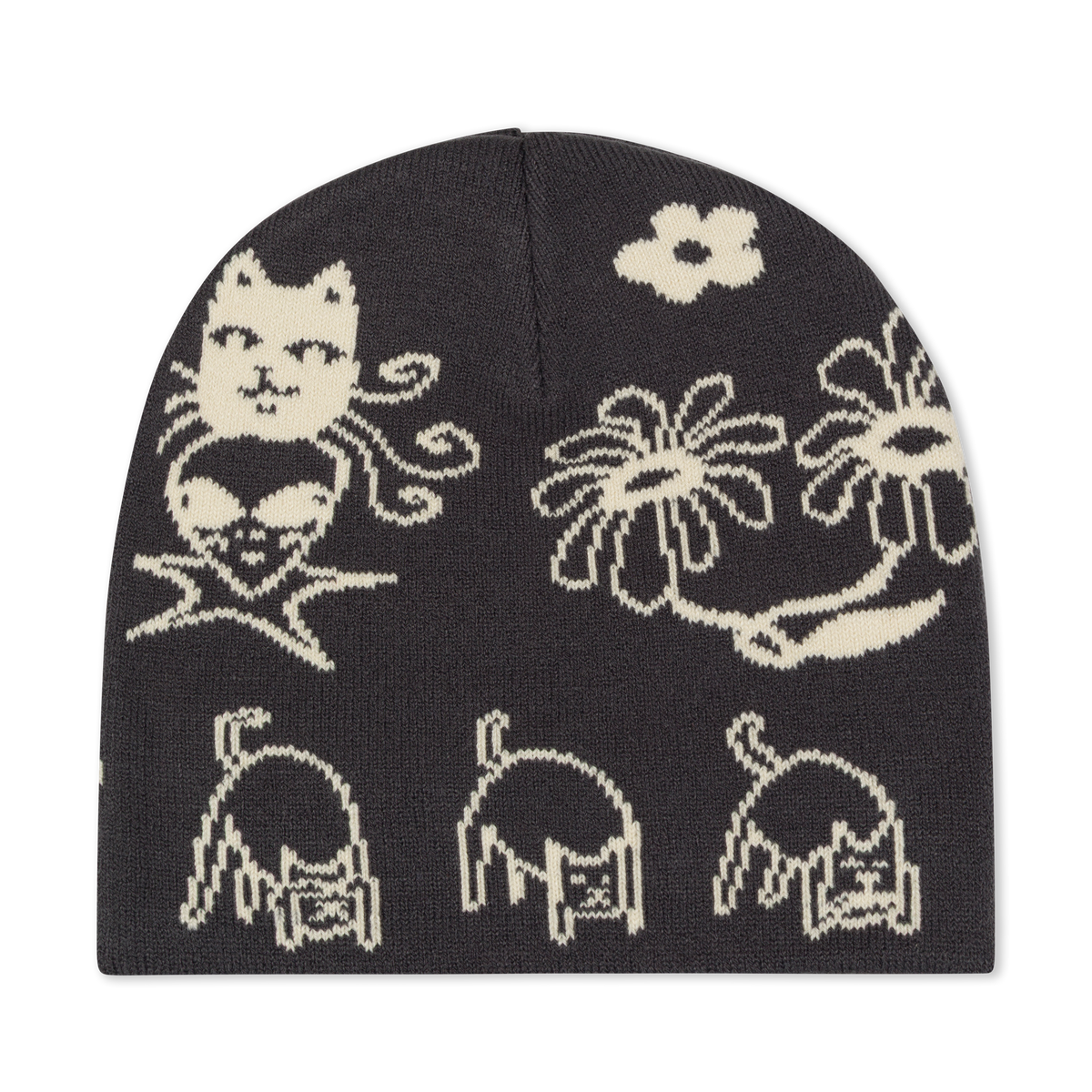 RIPNDIP Blonded Skull Beanie (Charcoal)