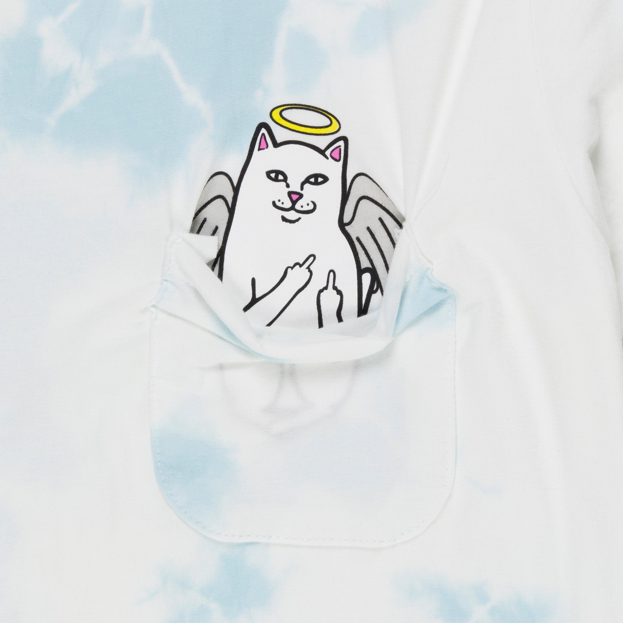RIPNDIP Lord Angel Pocket Tee (Light Blue Lightning Wash)