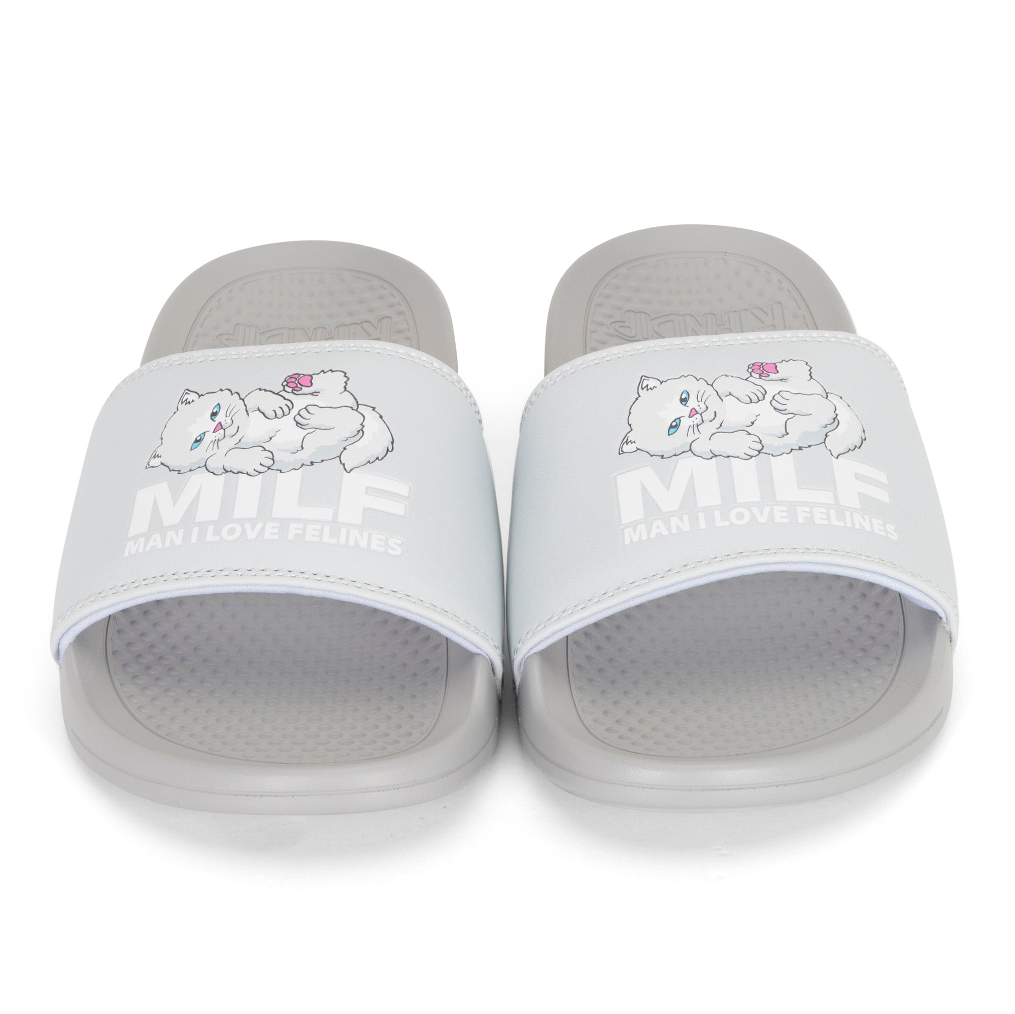 RIPNDIP Man I Love Felines Slides (Grey)