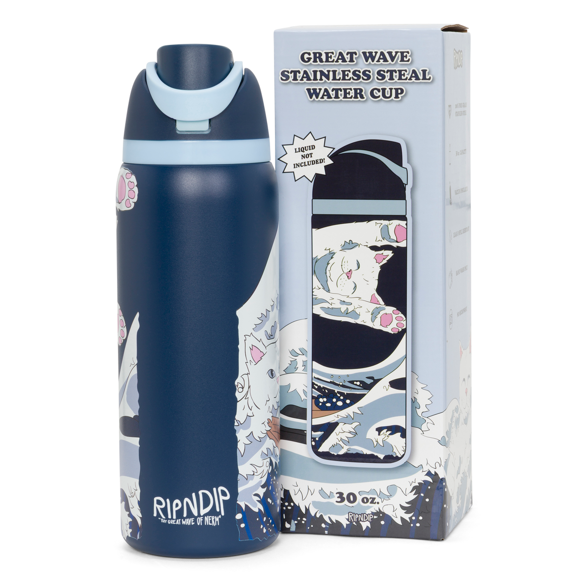 RIPNDIP Great Wave Of Nerm Water Bottle (Navy)