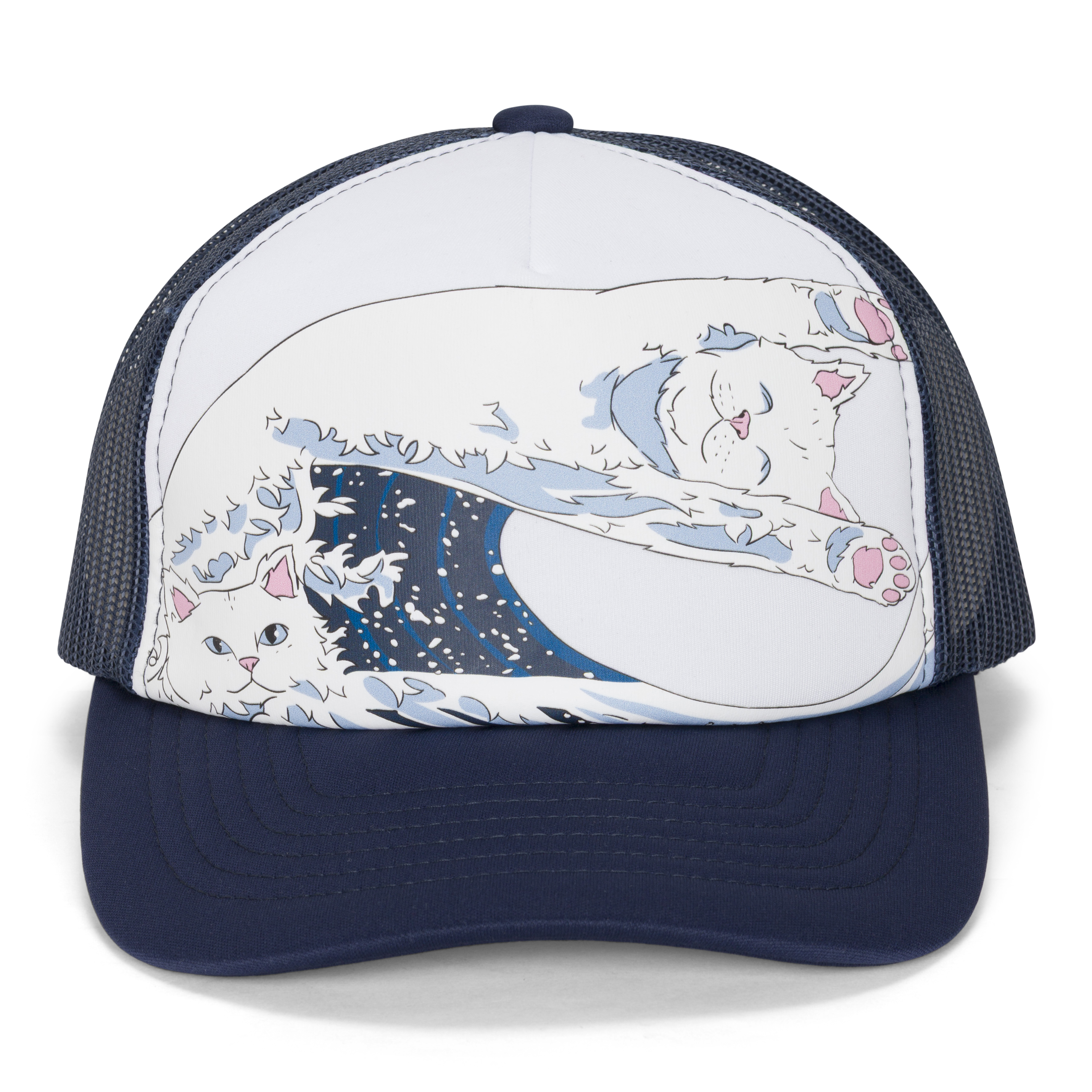 RIPNDIP Great Wave Of Nerm Trucker Hat (Navy)