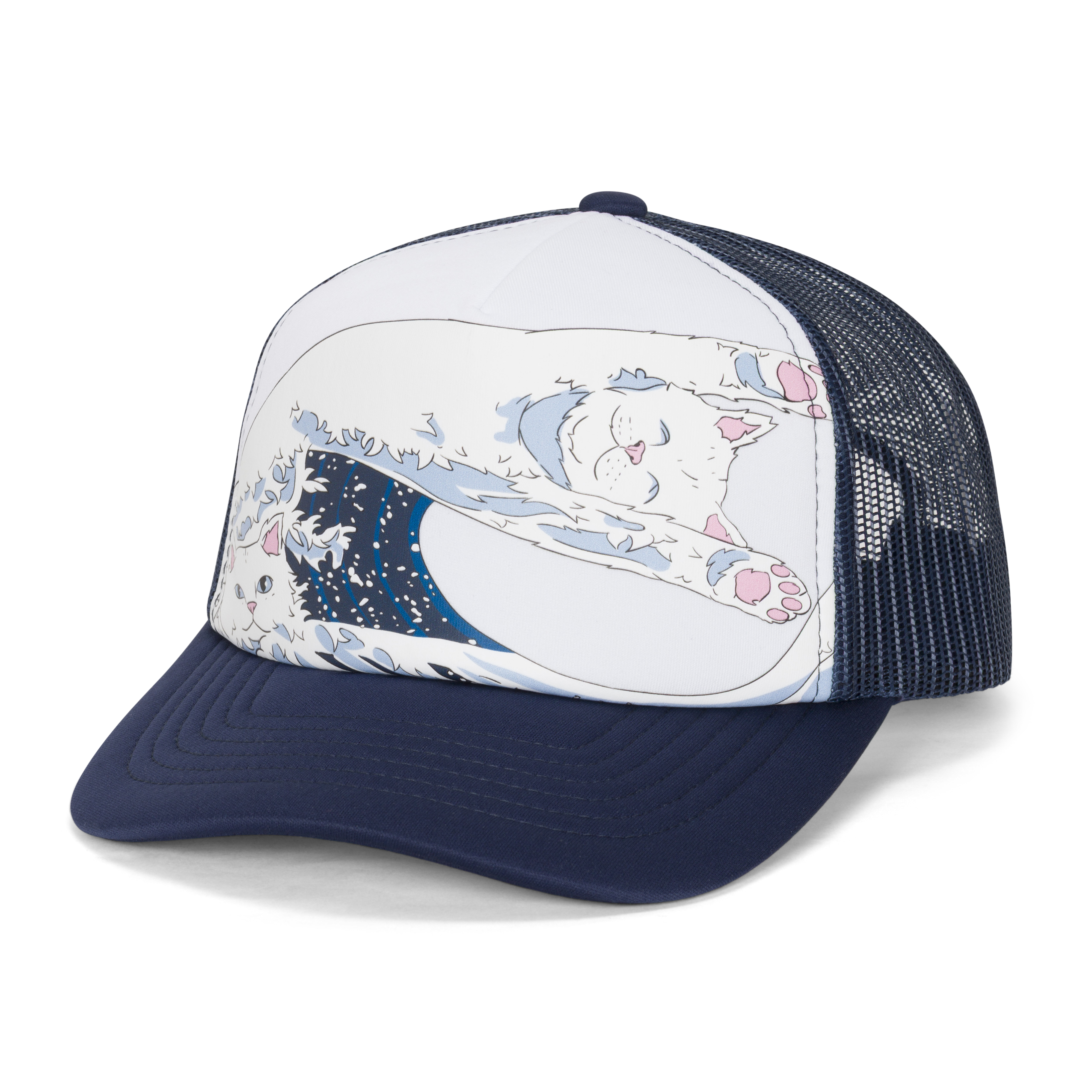 RIPNDIP Great Wave Of Nerm Trucker Hat (Navy)