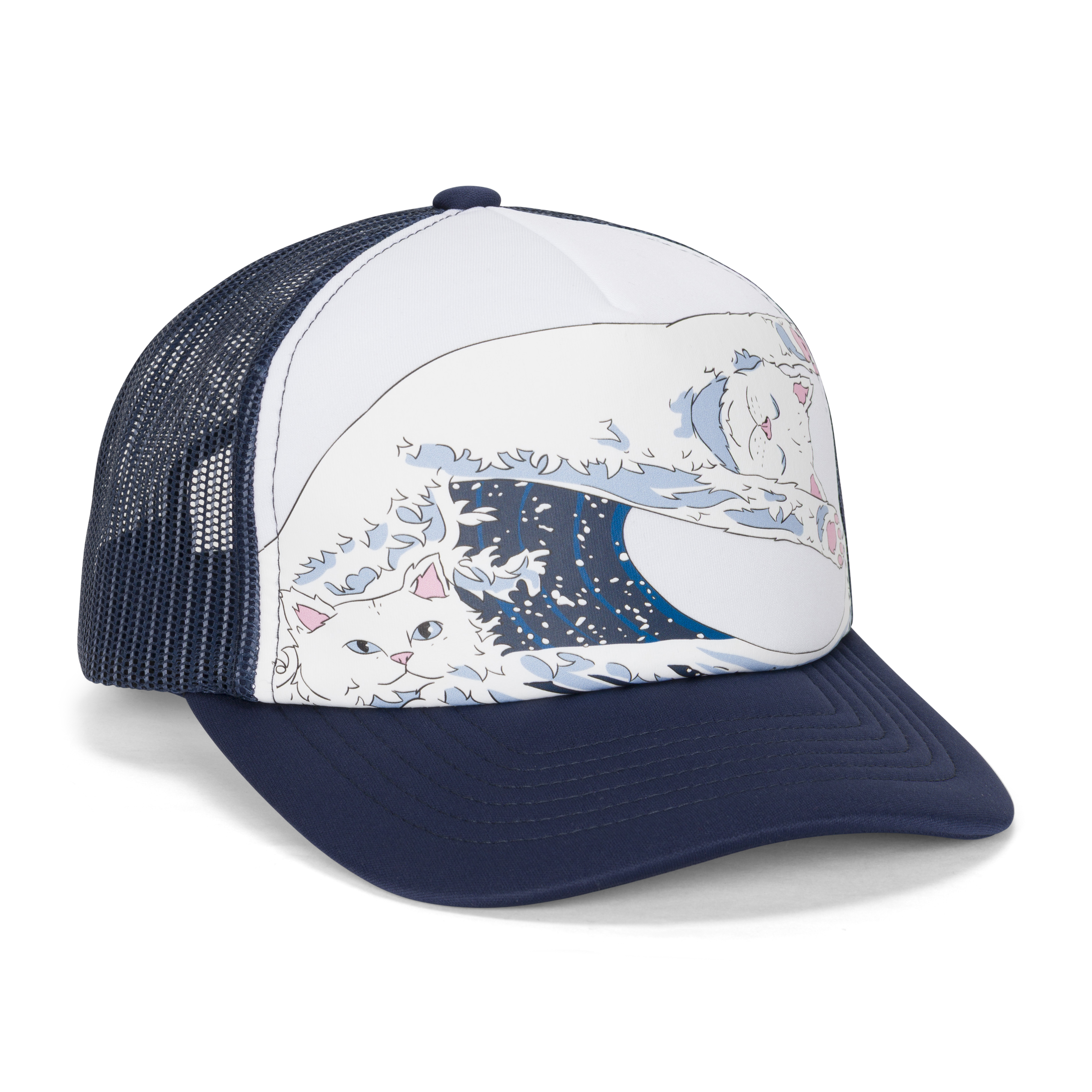 RIPNDIP Great Wave Of Nerm Trucker Hat (Navy)