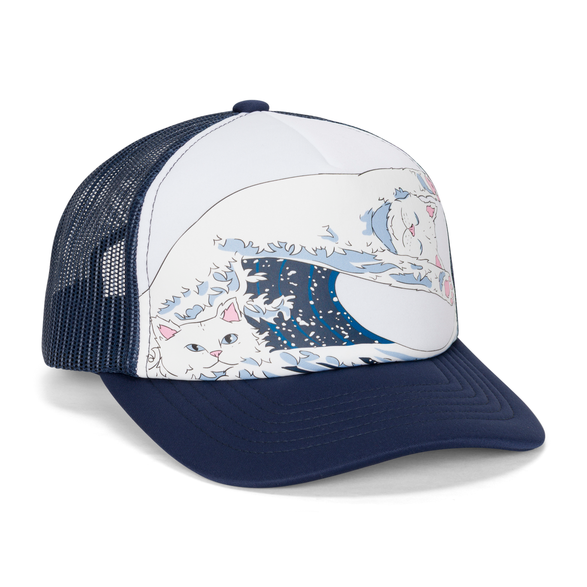 RIPNDIP Great Wave Of Nerm Trucker Hat (Navy)