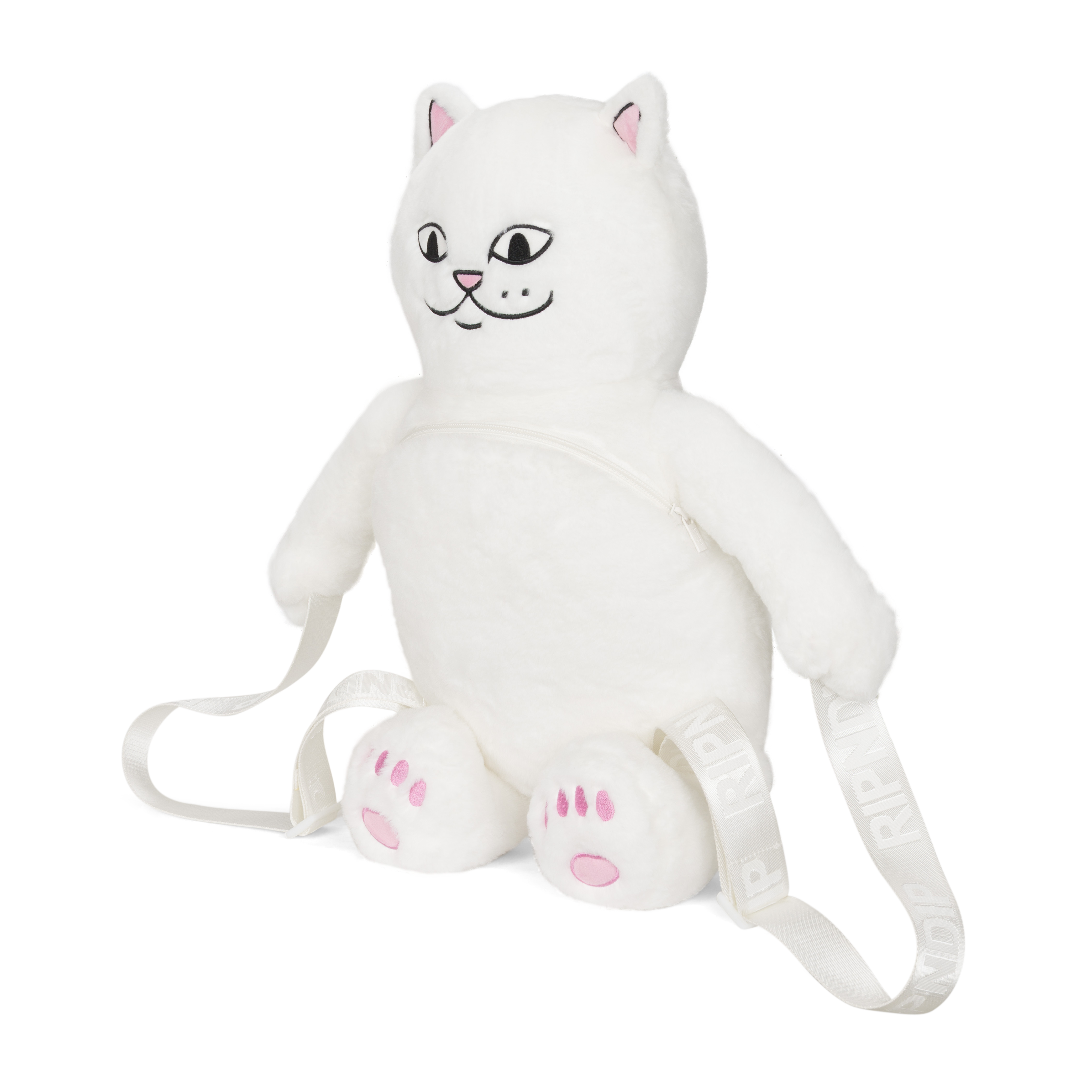 RIPNDIP Lord Nermal Plush Backpack (White)