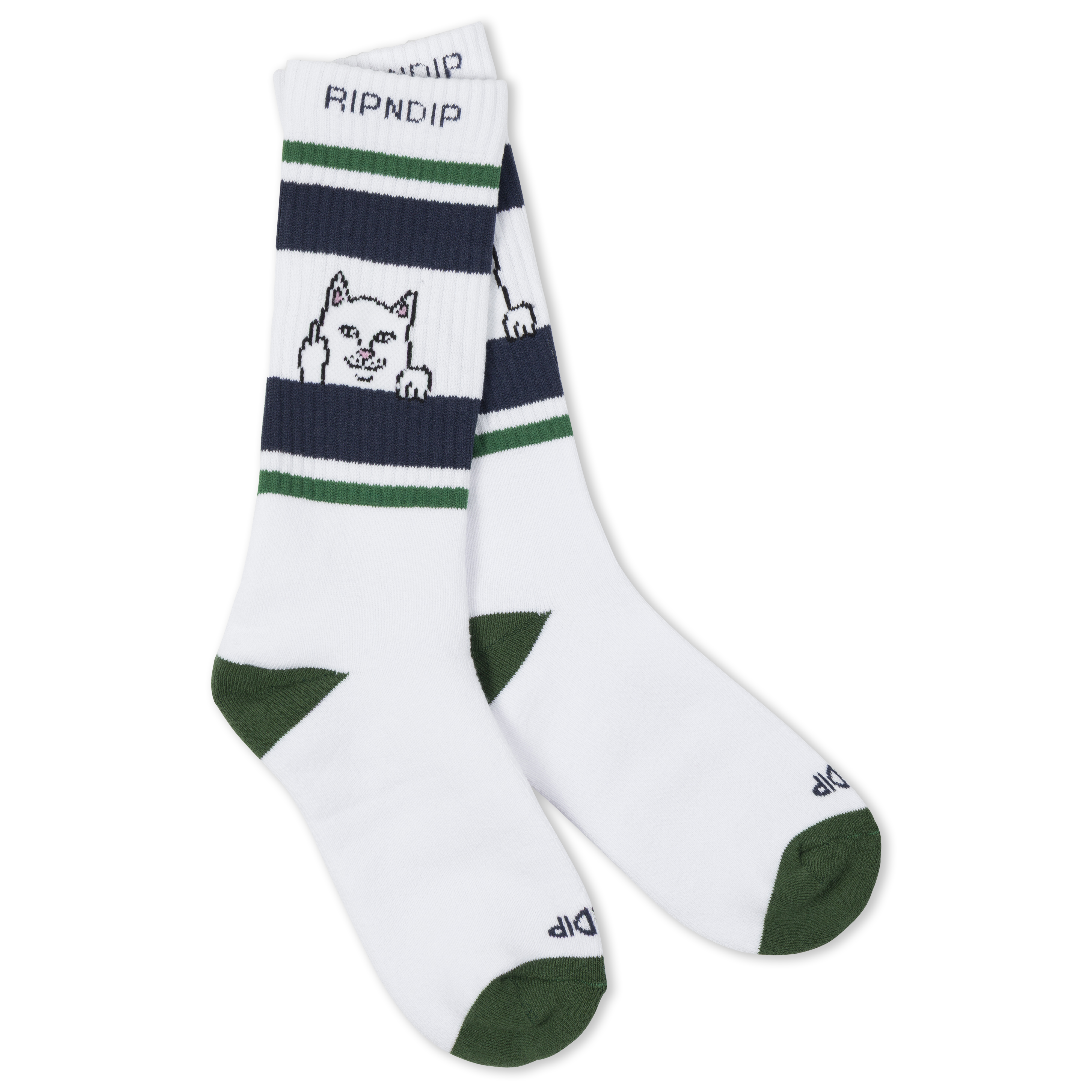 RIPNDIP Peeking Nermal Socks (Green / Slate)