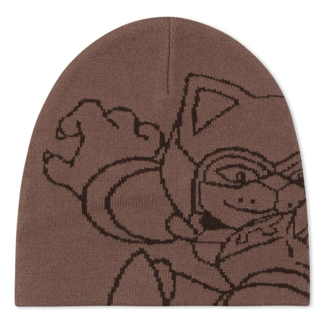 RIPNDIP Rokkunerm Skull Beanie (Brown)