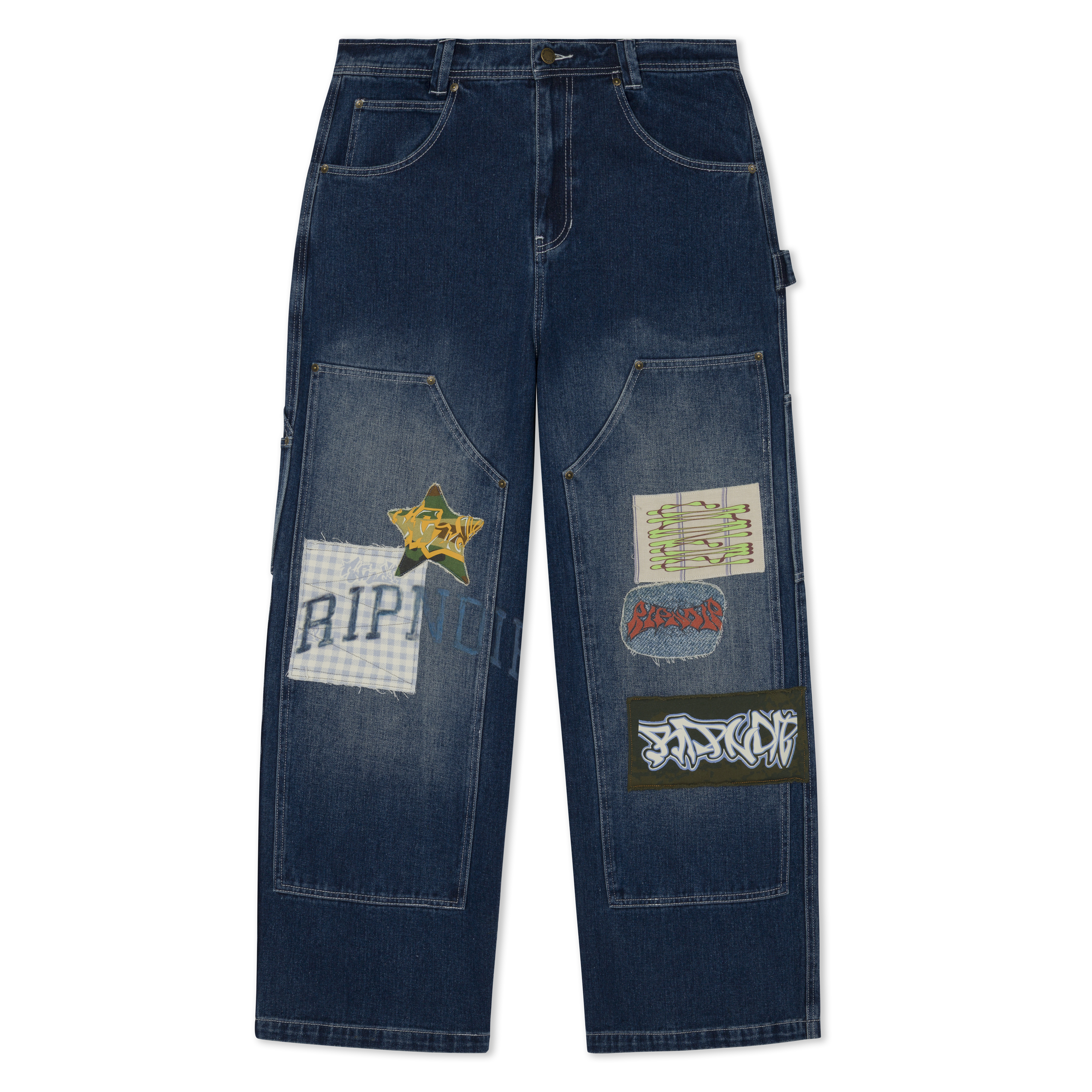RIPNDIP Skyline Wide Fit Carpenter Pant (Light Wash Denim)