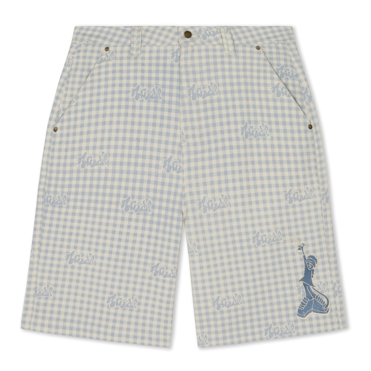RIPNDIP Hard In Da Paint Wide Fit Shorts (Light Blue Checker)