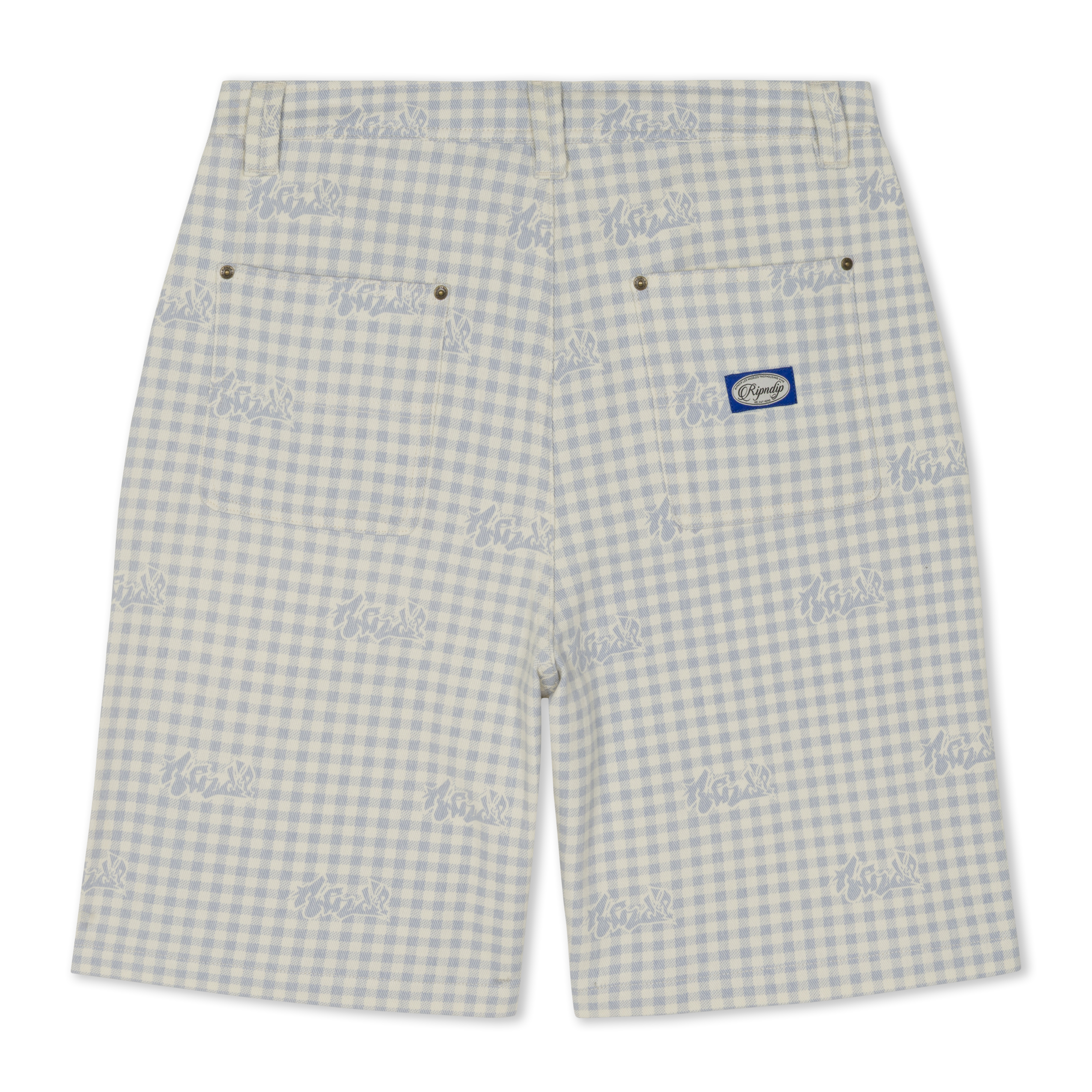 RIPNDIP Hard In Da Paint Wide Fit Shorts (Light Blue Checker)