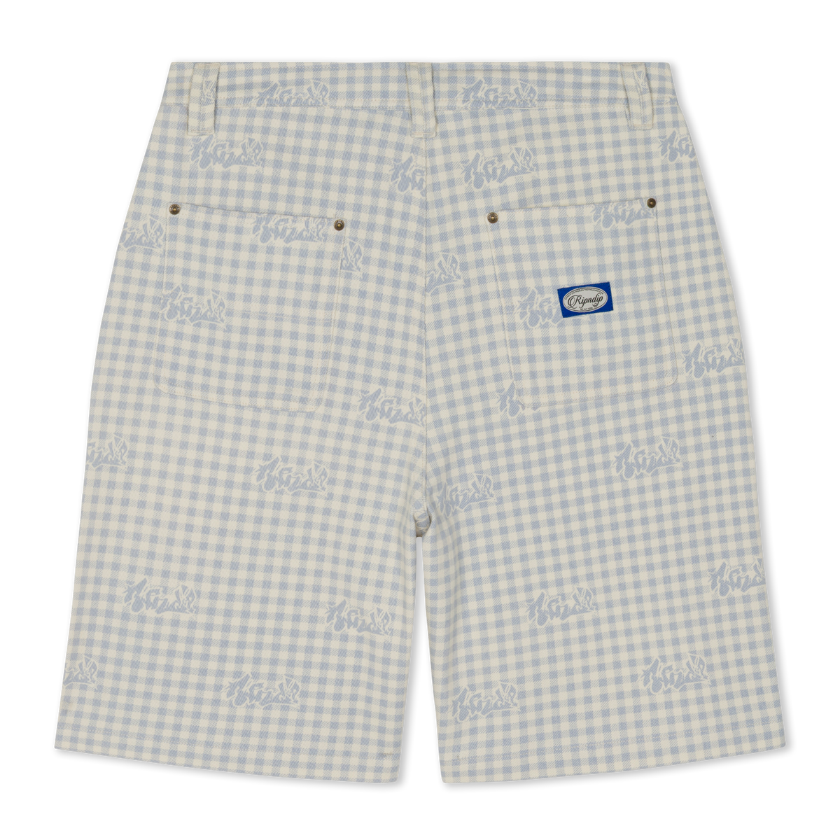 RIPNDIP Hard In Da Paint Wide Fit Shorts (Light Blue Checker)