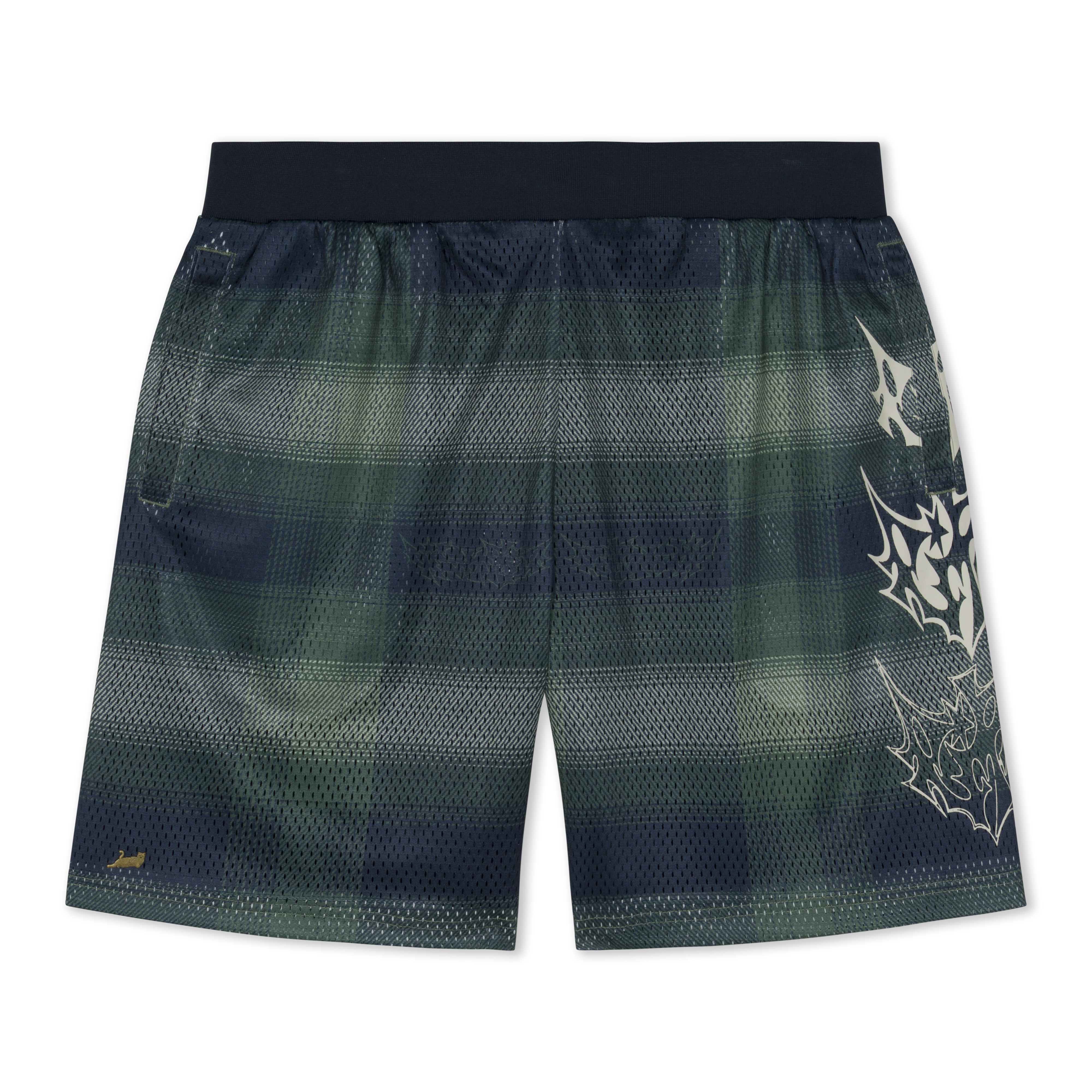 RIPNDIP Slater Mesh Shorts (Navy / Forest Plaid)