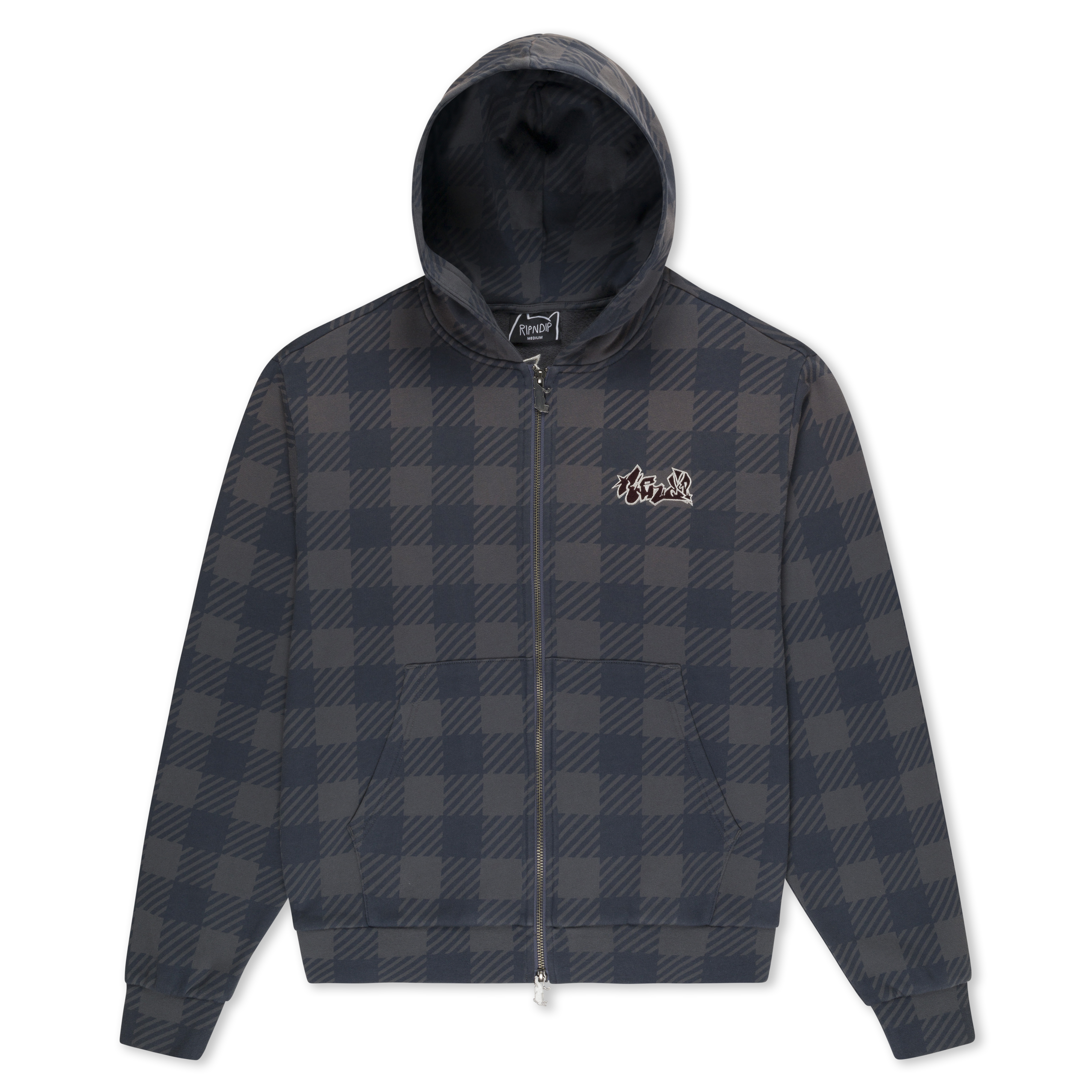 RIPNDIP Hard In Da Paint Zip-Up Hoodie (Charcoal Sun Fade)