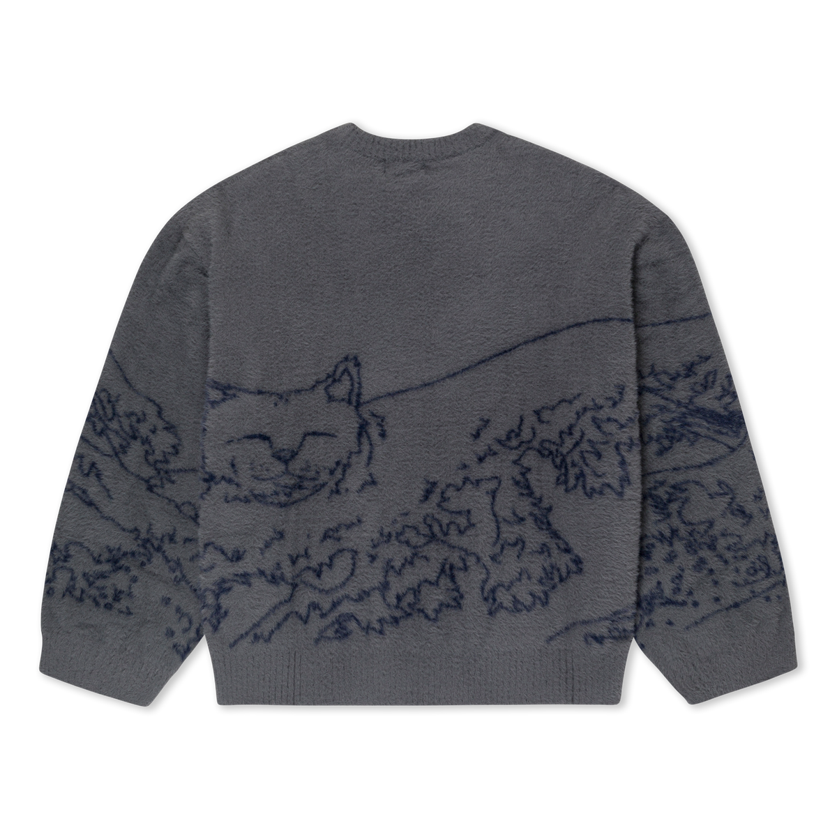 RIPNDIP Great Wave Of Nerm Reversible Sweater (Grey / Navy)