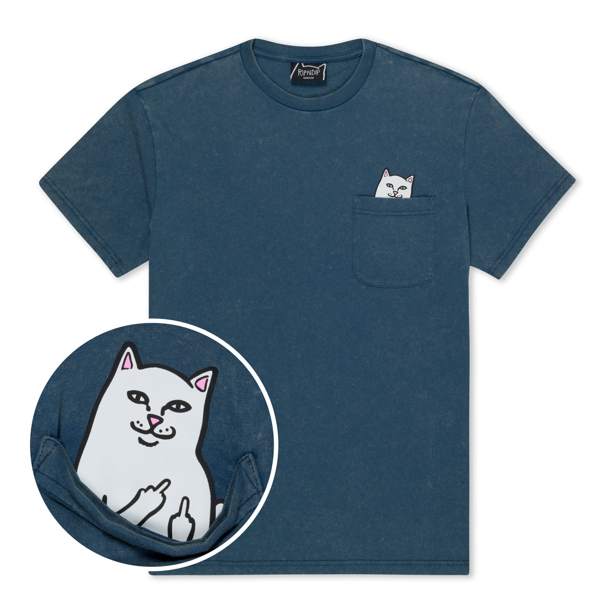 RIPNDIP Lord Nermal Pocket Tee (Dark Slate Vintage Wash)