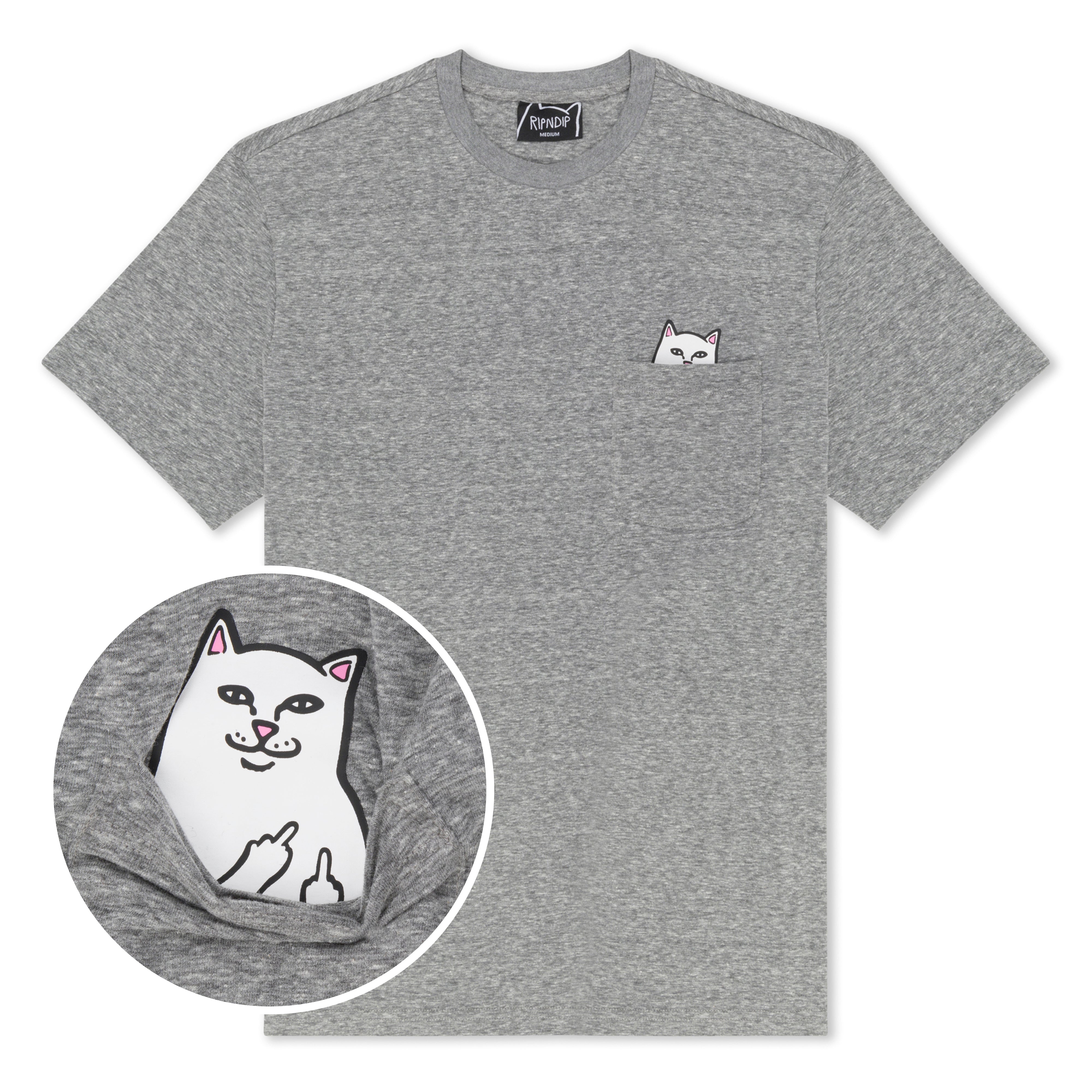 RIPNDIP Lord Nermal Pocket Tee (Heather Grey)