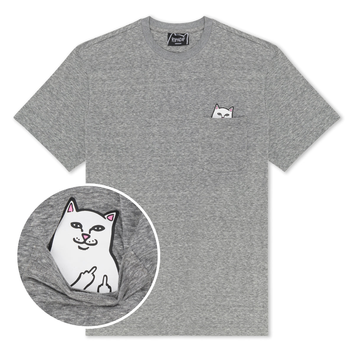 RIPNDIP Lord Nermal Pocket Tee (Heather Grey)