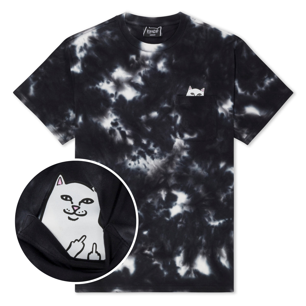 RIPNDIP Lord Nermal Pocket Tee (Black Lightning Wash)